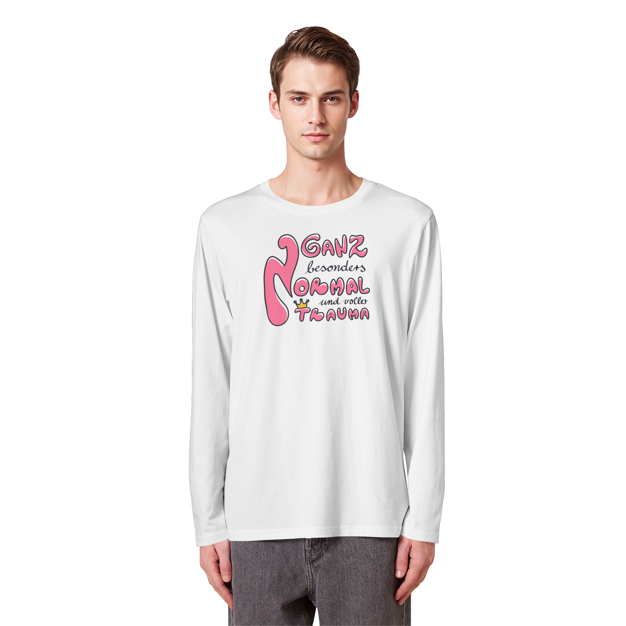 Ganz besonders Normal und voller Trauma "Pinke Edition" - Organic Longsleeve T-Shirt