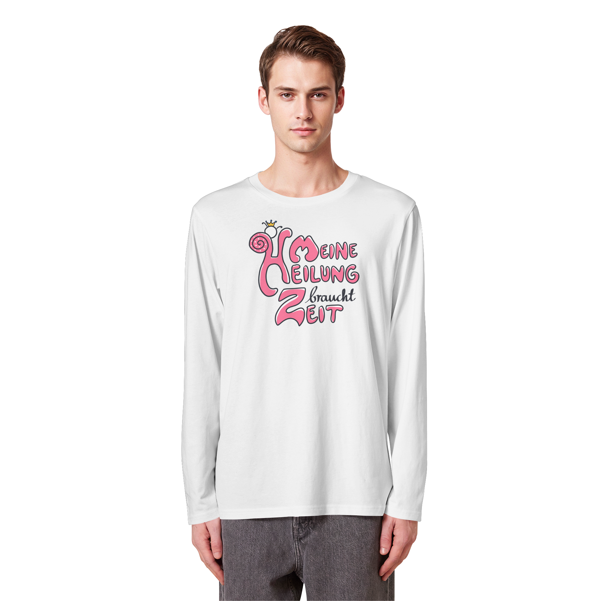 Meine Heilung braucht Zeit "Pinke Edition" - Organic Longsleeve T-Shirt