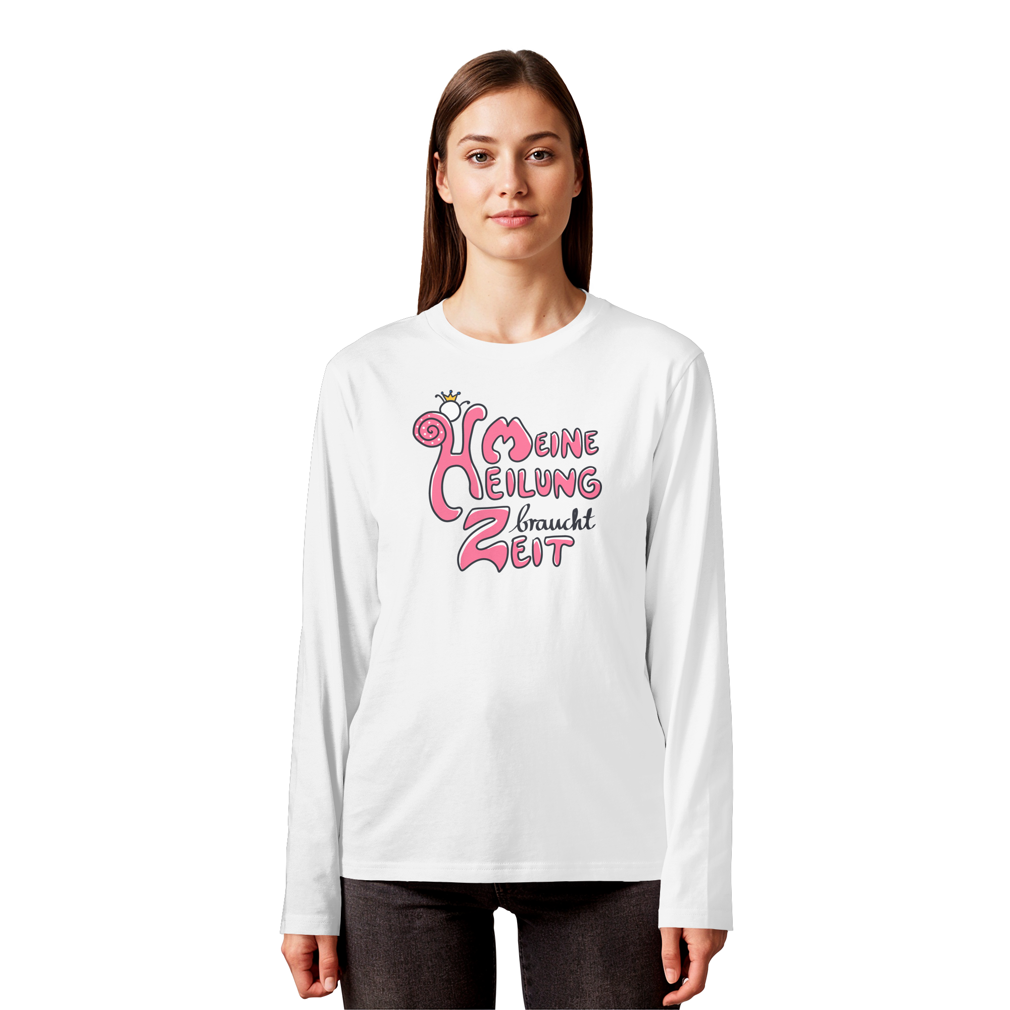 Meine Heilung braucht Zeit "Pinke Edition" - Organic Longsleeve T-Shirt