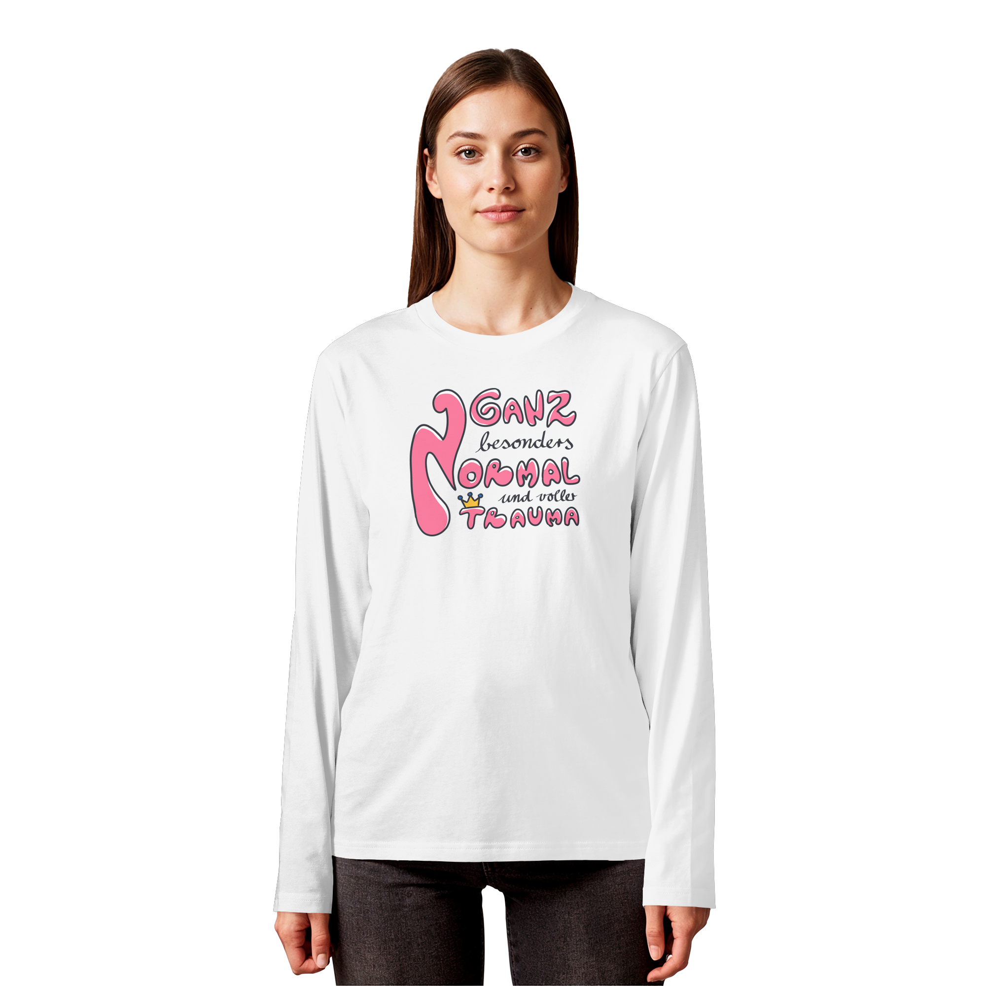 Ganz besonders Normal und voller Trauma "Pinke Edition" - Organic Longsleeve T-Shirt