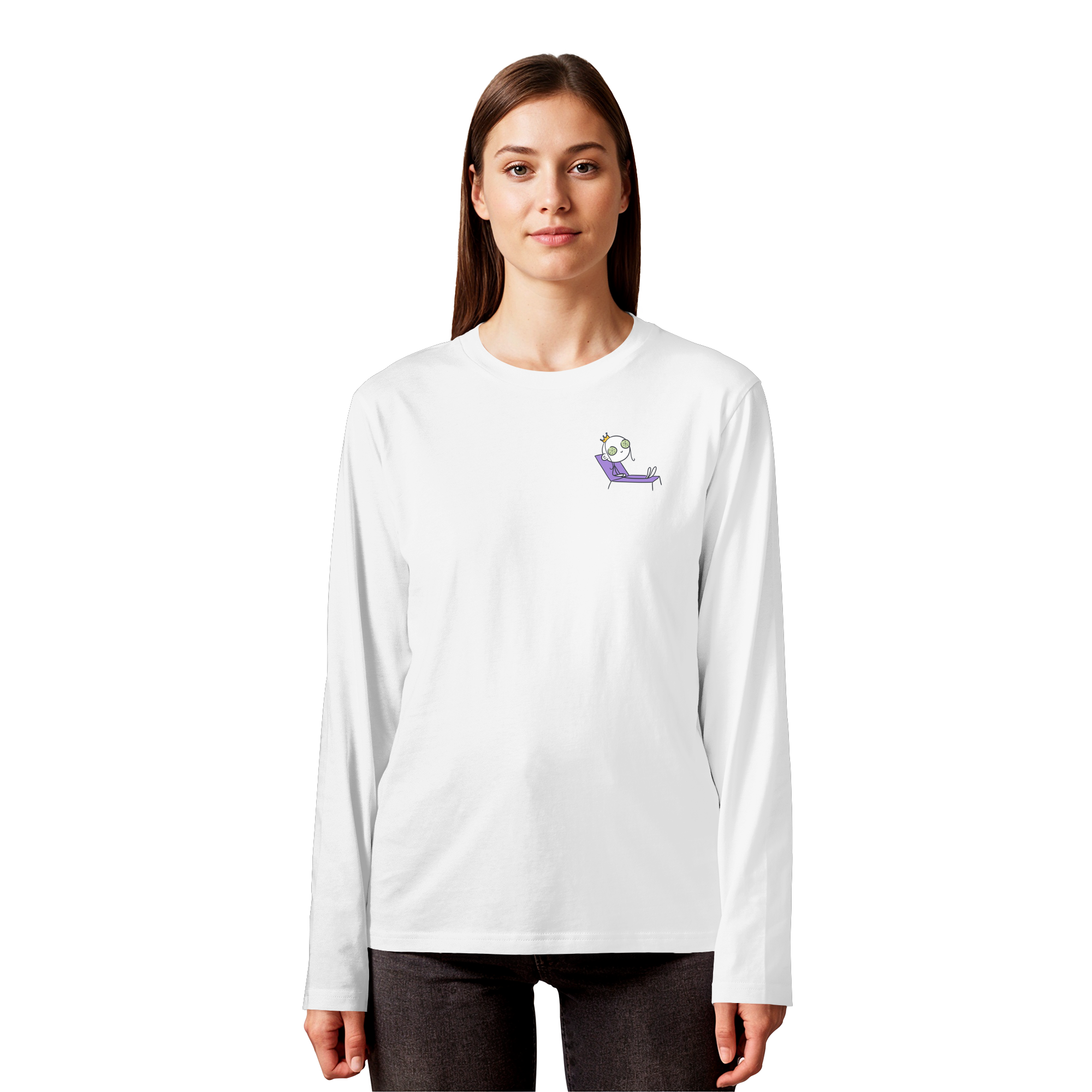 Seelenmännchen "Chill Out Edition" Brustprint - Organic Longsleeve T-Shirt