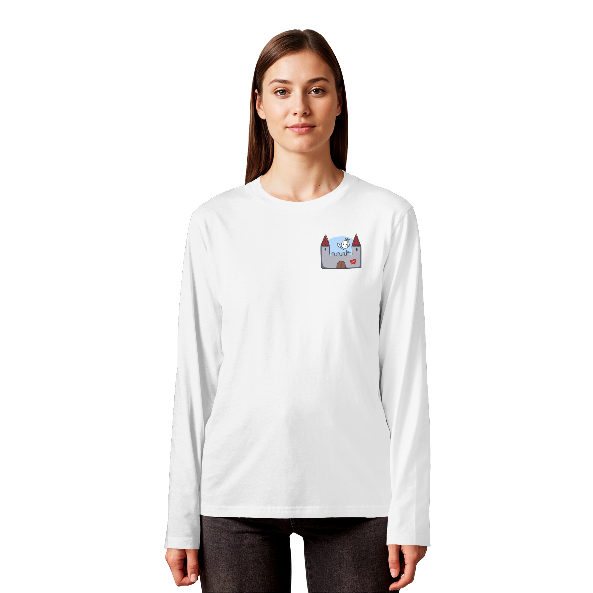 Hier und jetzt bin ich in Sicherheit "Schwarze Edition" Backprint - Organic Longsleeve T-Shirt