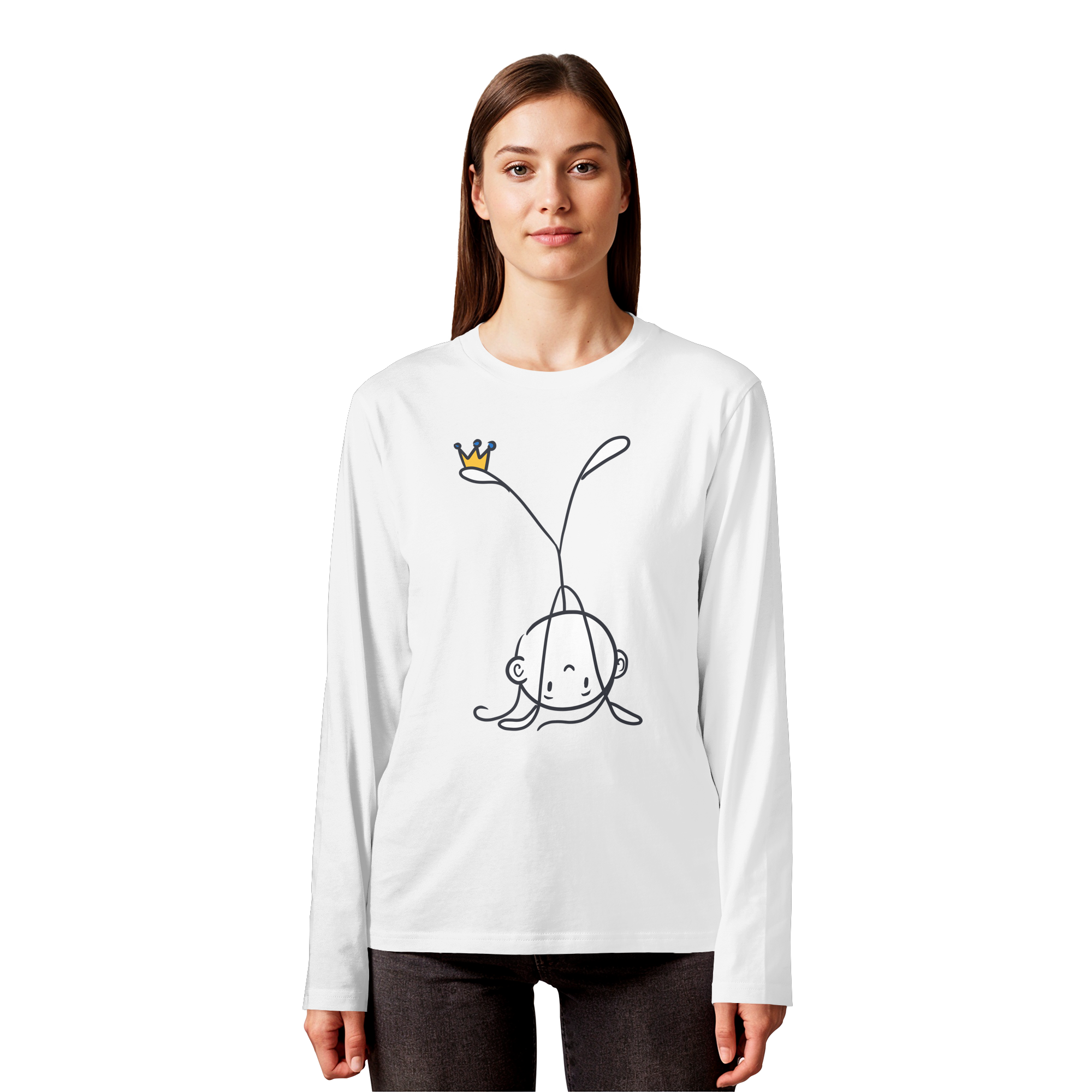 Seelenmännchen "Handstand Edition" Frontprint (hell) - Organic Longsleeve T-Shirt