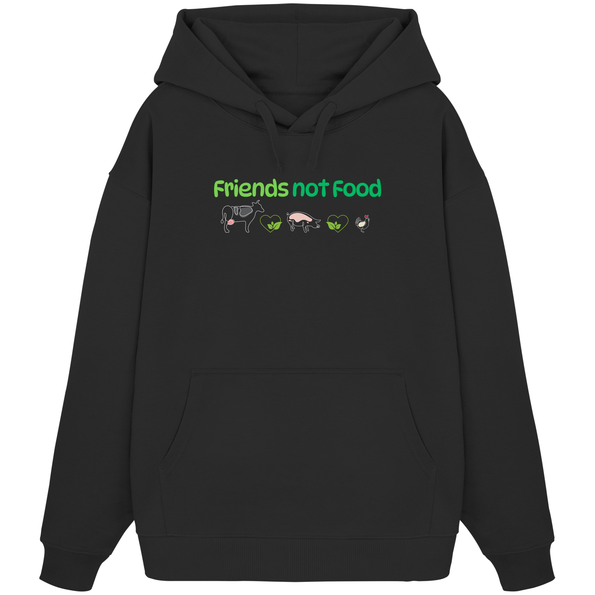 Friends Not Food - Organic Oversize Hoodie
