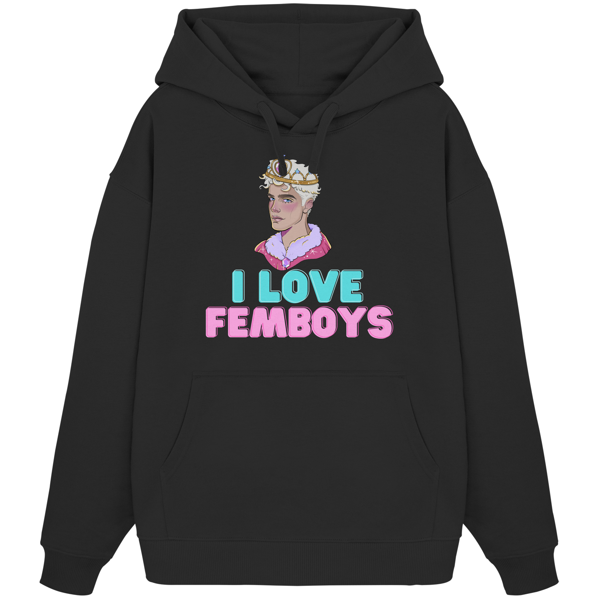 I Love Femboys "Royal Blush Edition" - Organic Oversize Hoodie
