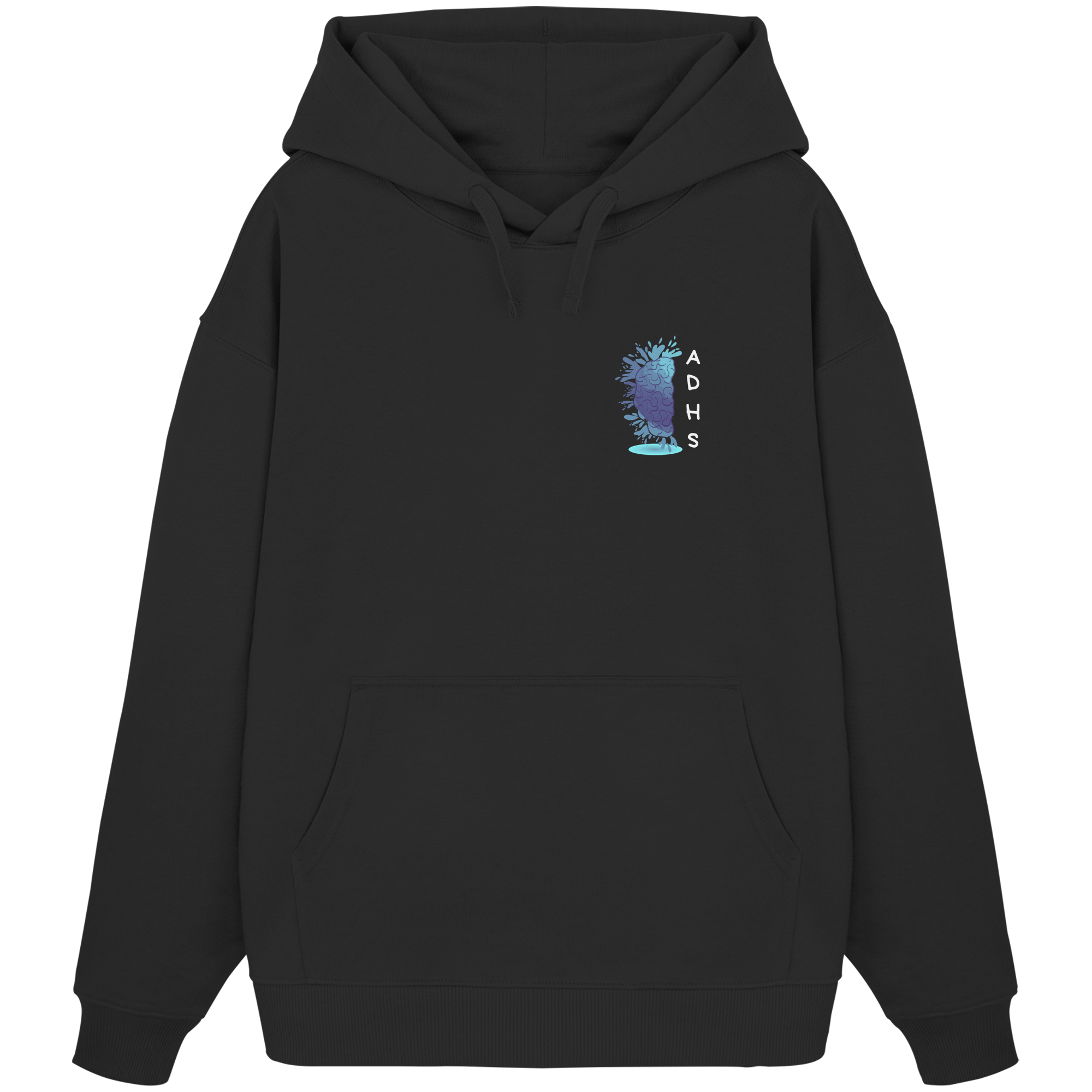 ADHS Ausdrucksvoll Direkt Hilfsbereit Selbstbewusst Backprint - Organic Oversize Hoodie