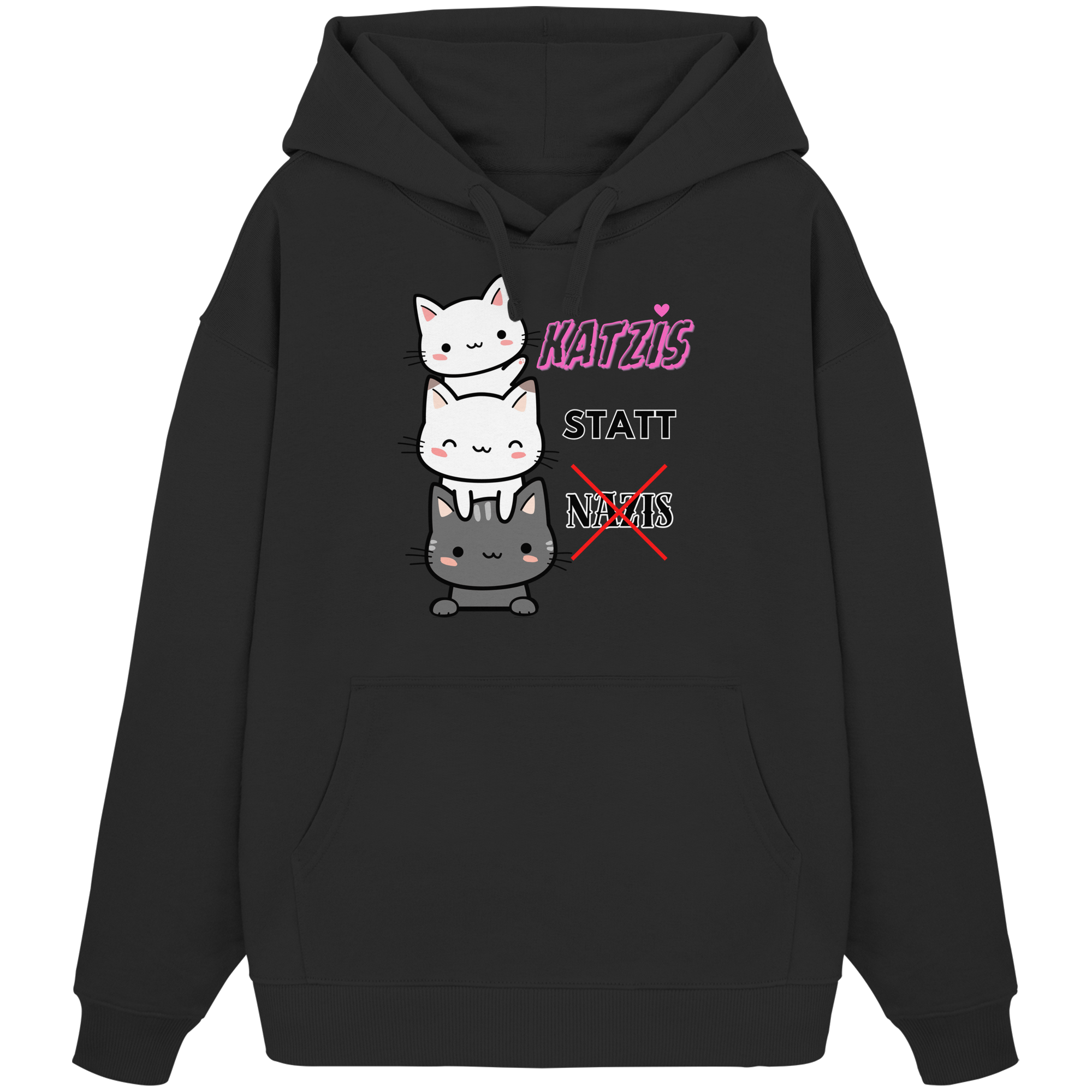 Katzis statt Nazis - Organic Oversize Hoodie