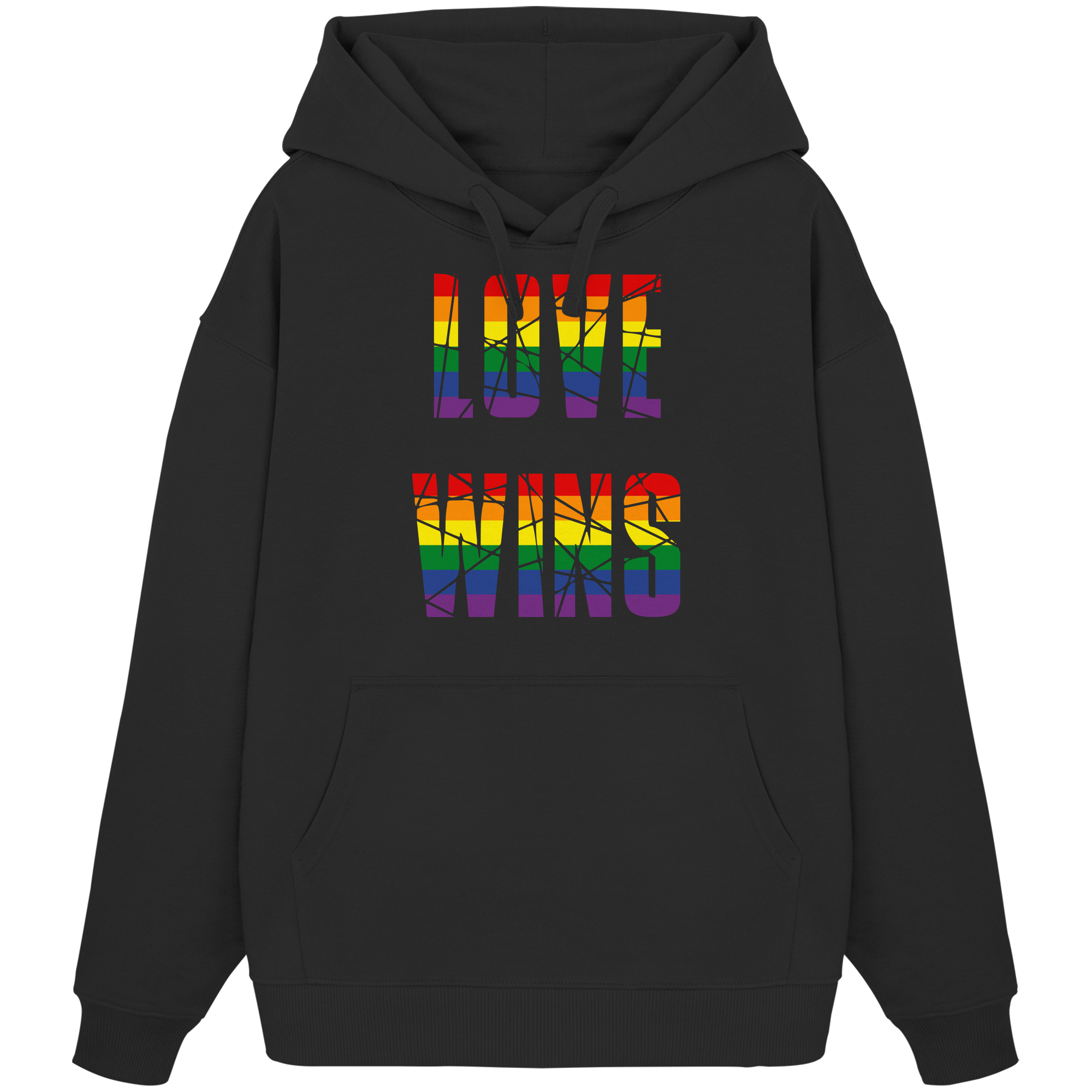 LOVE WINS in Regenbogen Farben - Organic Oversize Hoodie