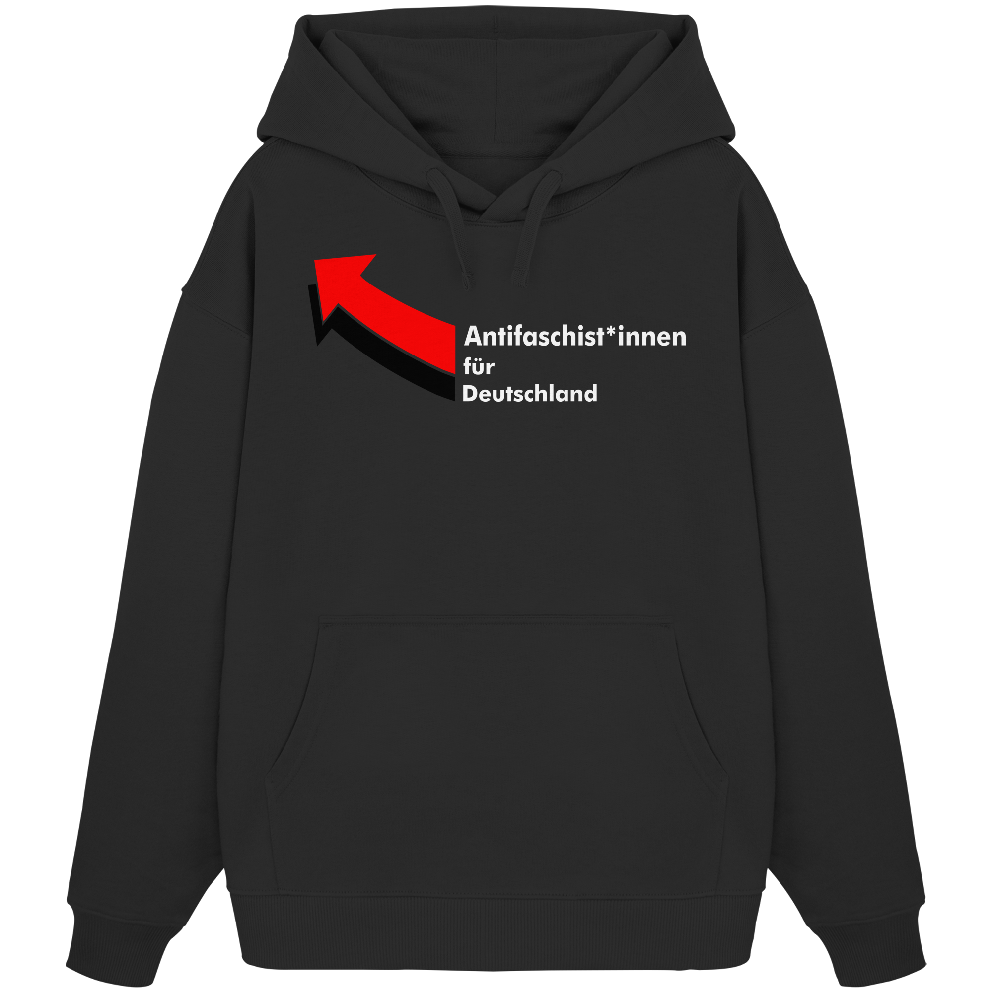 Antifaschist*innen für Deutschland (weiße Schrift) - Organic Oversize Hoodie