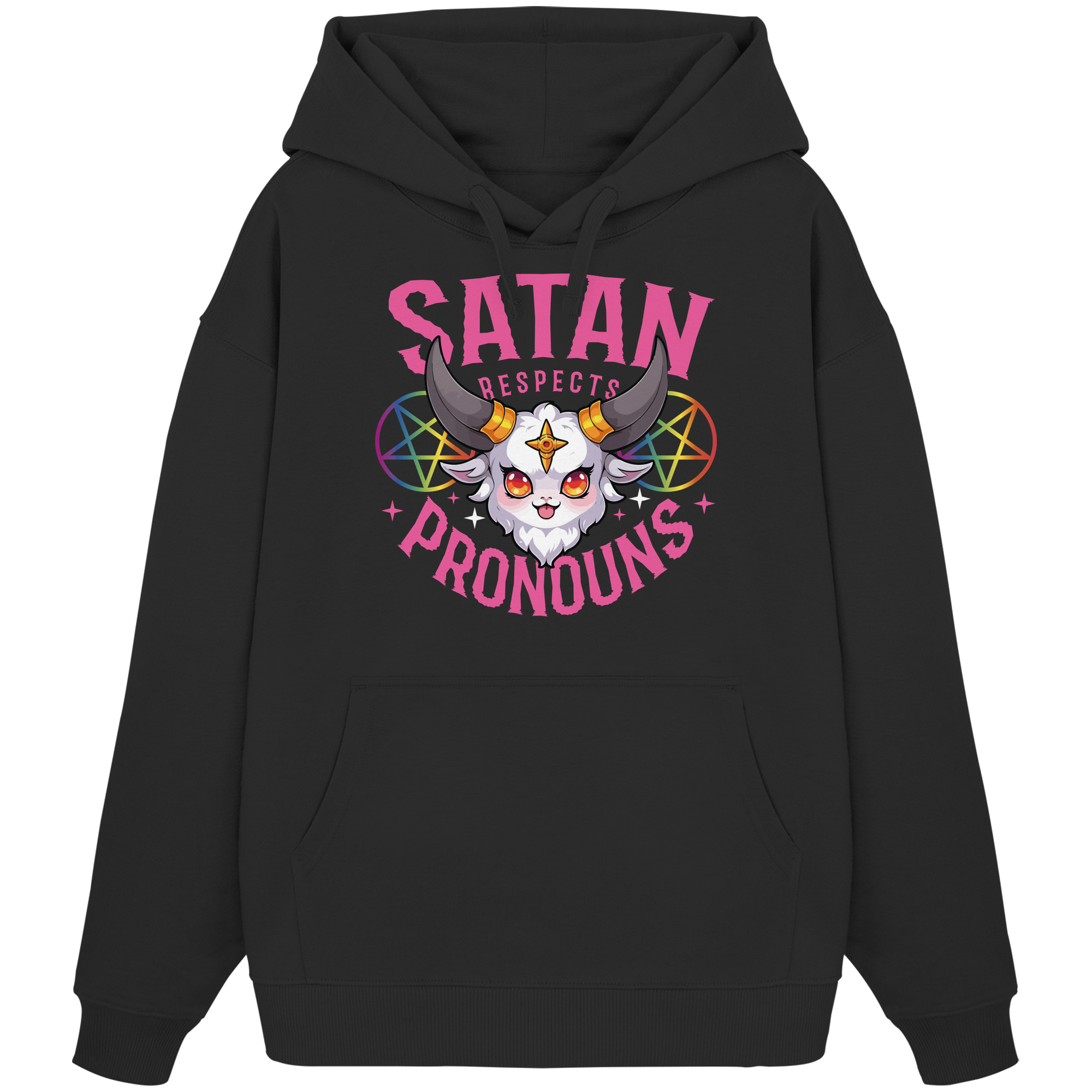Satan Respects Pronouns - Organic Oversize Hoodie