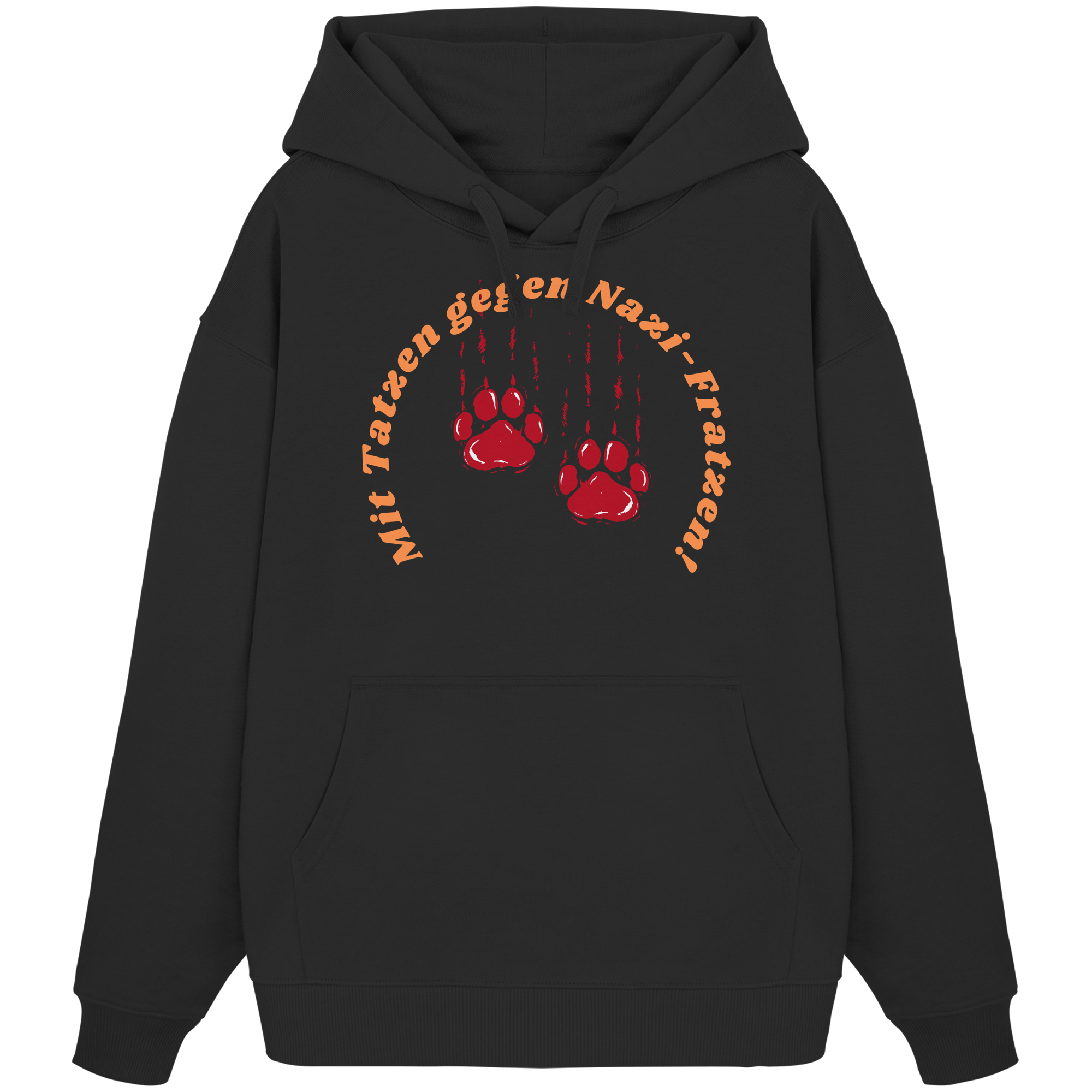 Mit Tatzen gegen Nazi Fratzen - Organic Oversize Hoodie
