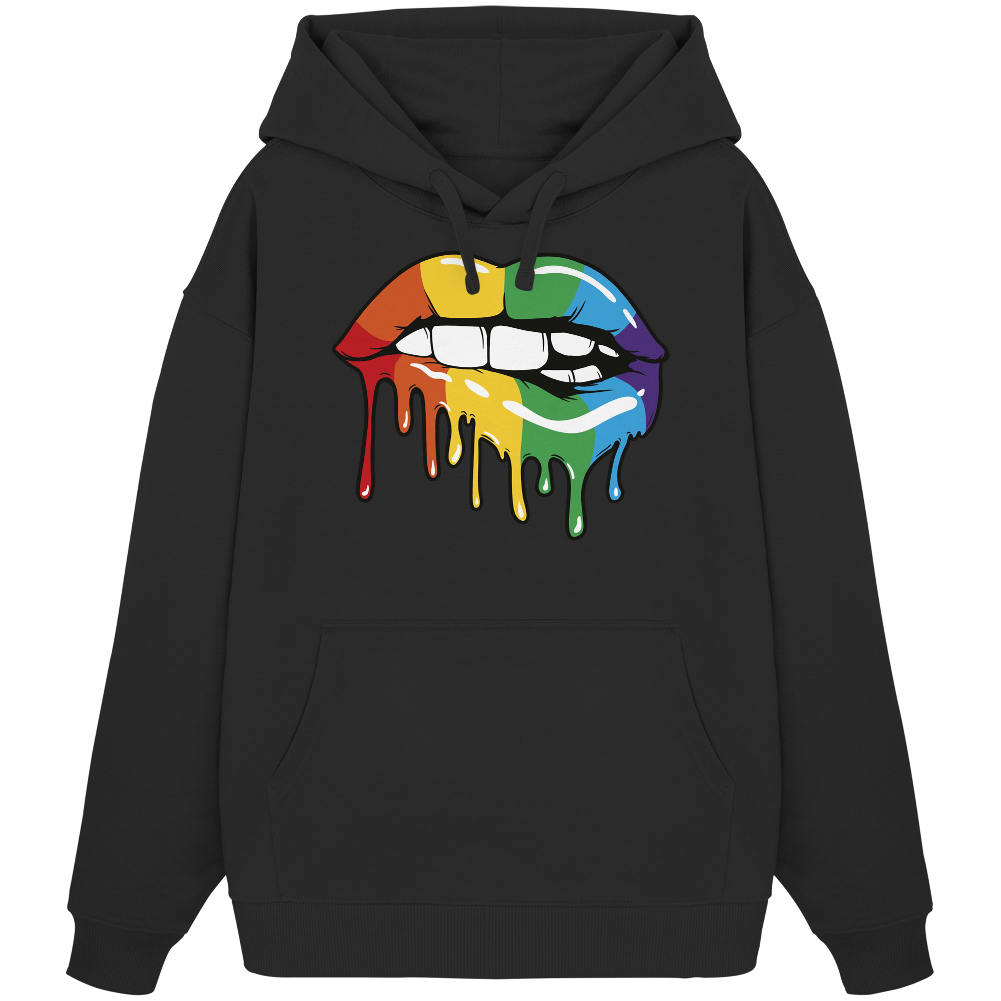 Regenbogen Lippen - Organic Oversize Hoodie