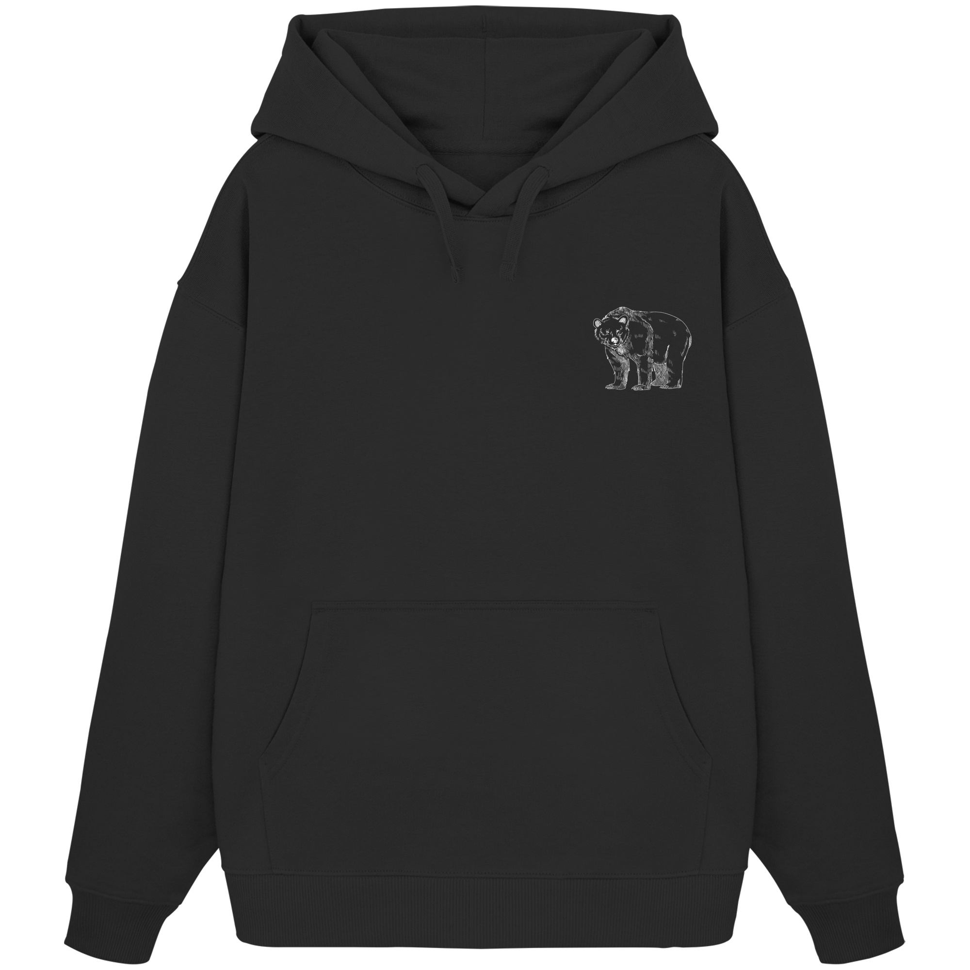 Team Bär Backprint (weiß) - Organic Oversize Hoodie