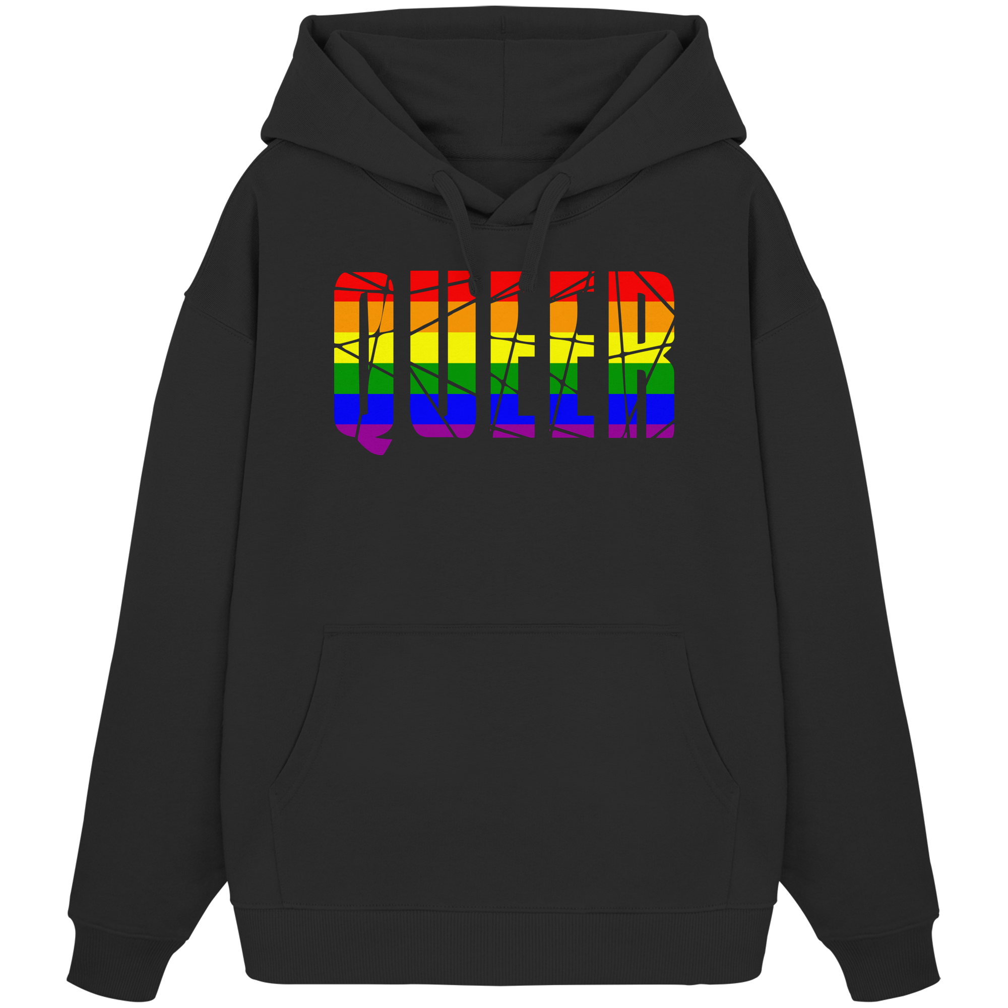 QUEER in Regenbogen Farben - Organic Oversize Hoodie