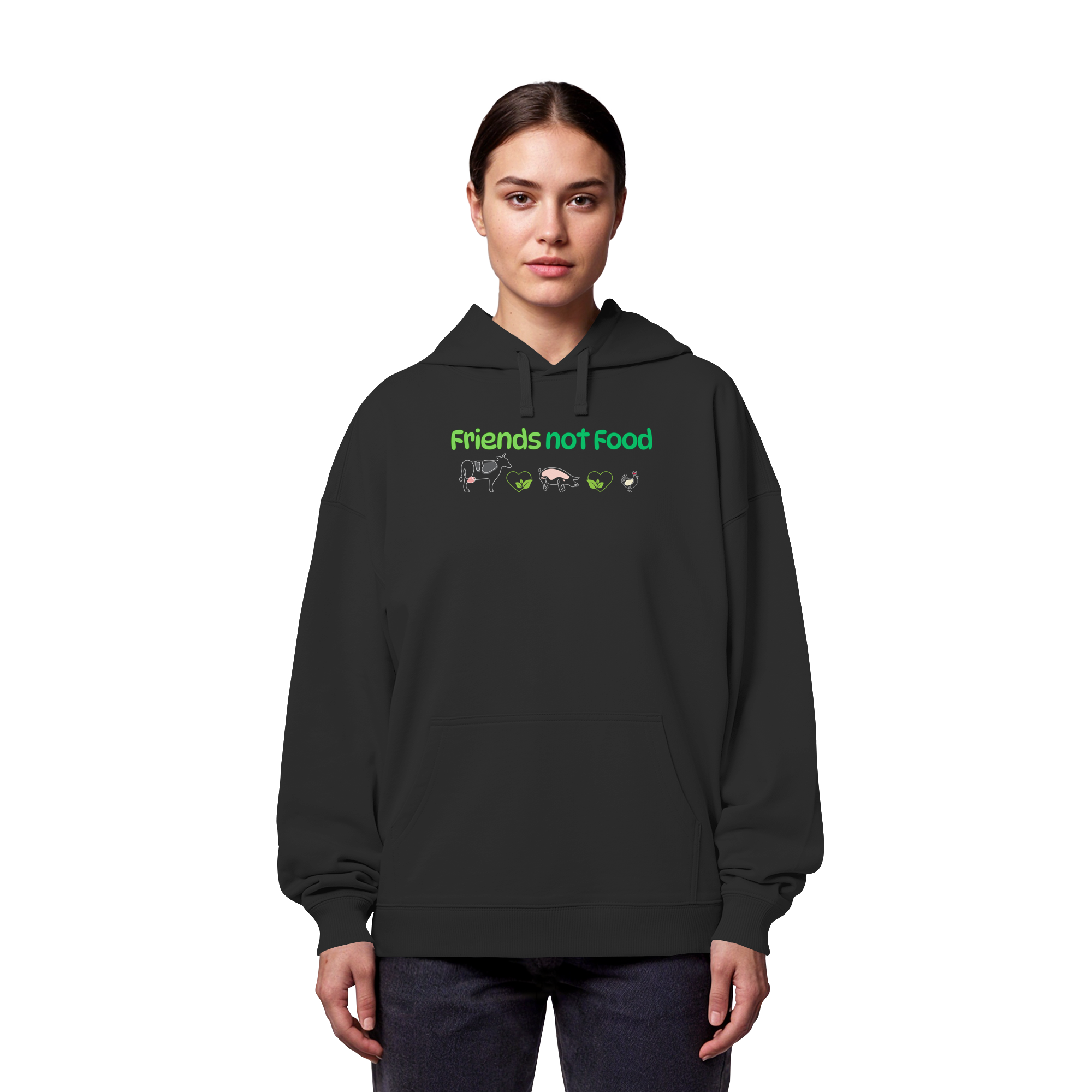 Friends Not Food - Organic Oversize Hoodie