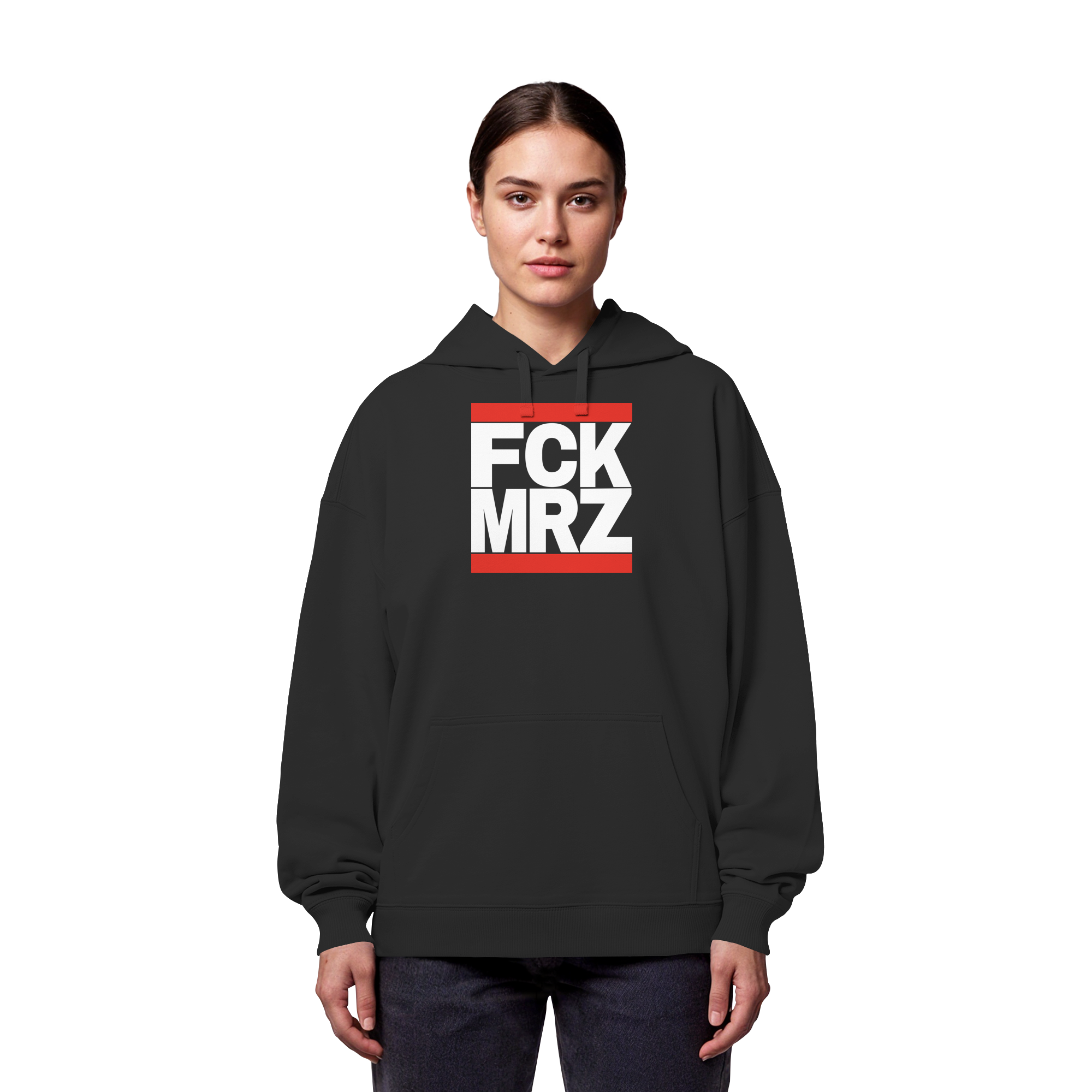FCK MRZ (weiße Schrift) - Organic Oversize Hoodie