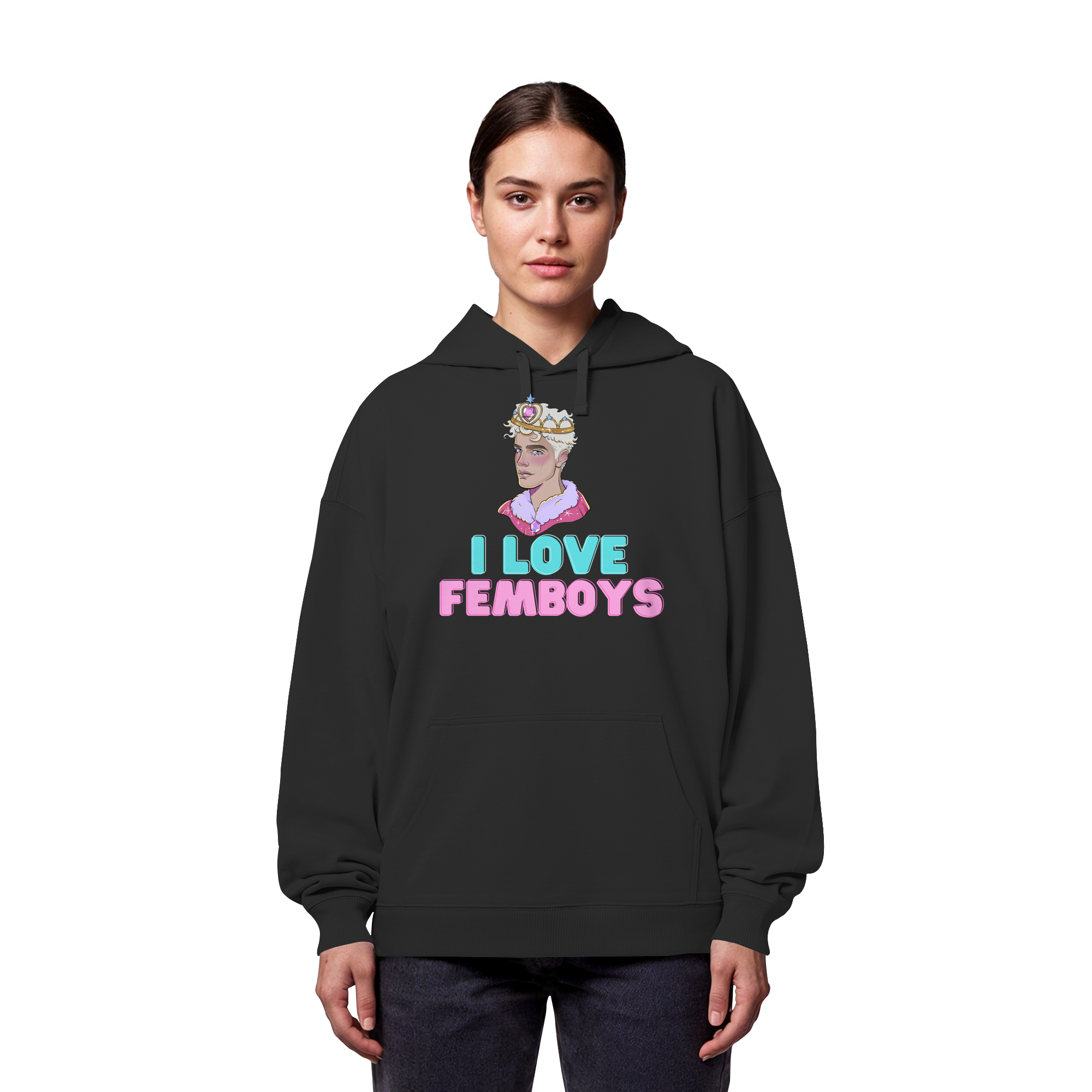 I Love Femboys "Royal Blush Edition" - Organic Oversize Hoodie