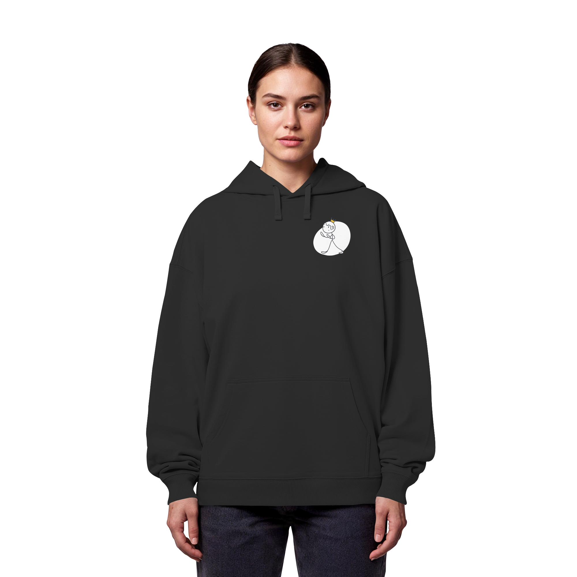 Seelenmännchen "Selbstverteidigung Edition" Brustprint (dunkel) - Organic Oversize Hoodie