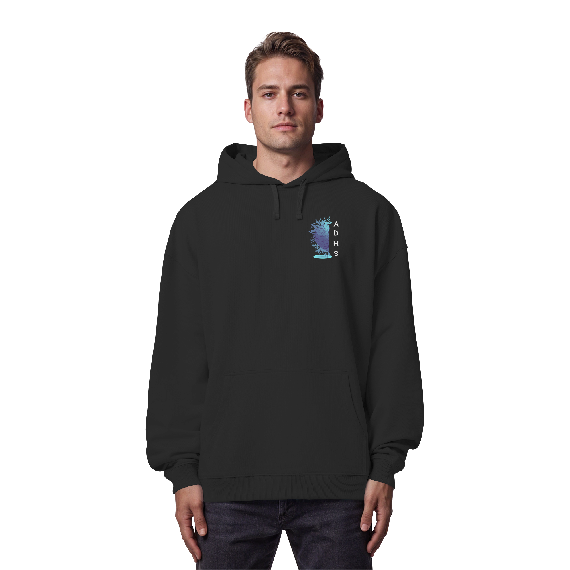 ADHS Ausdrucksvoll Direkt Hilfsbereit Selbstbewusst Backprint - Organic Oversize Hoodie