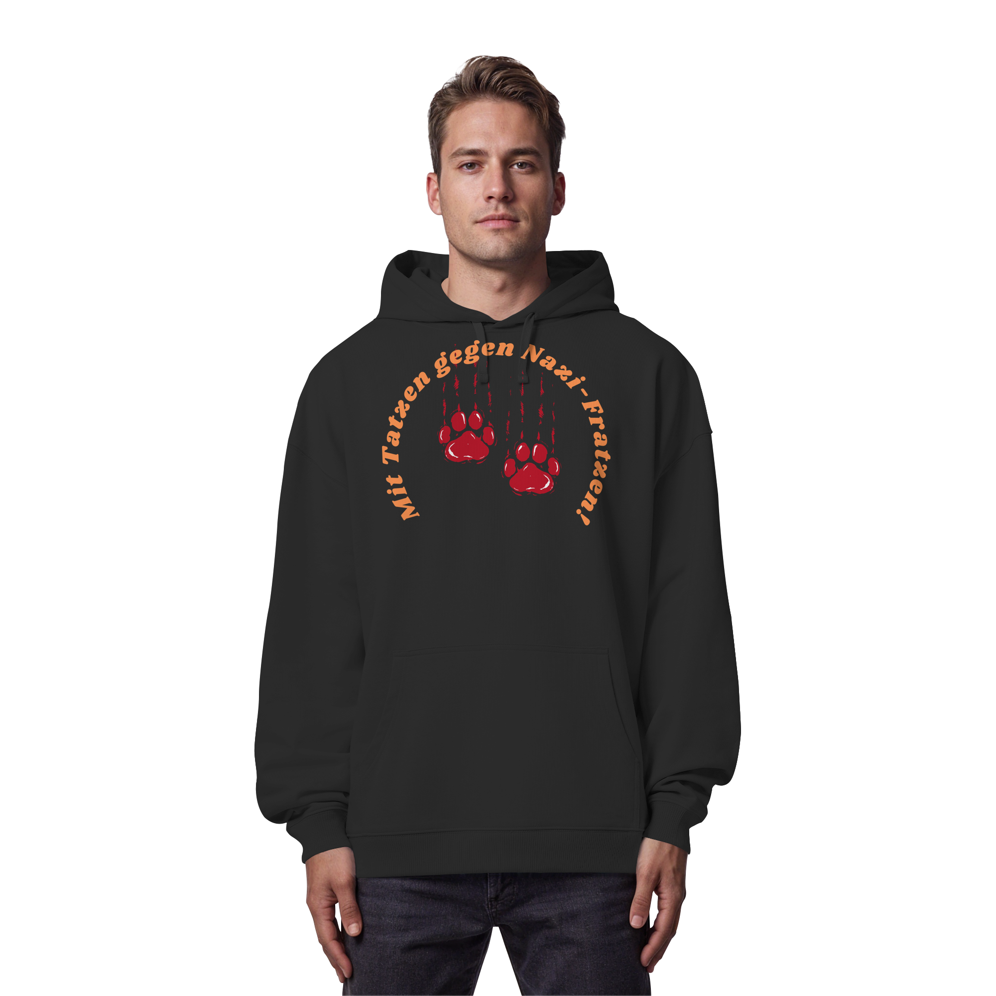 Mit Tatzen gegen Nazi Fratzen - Organic Oversize Hoodie