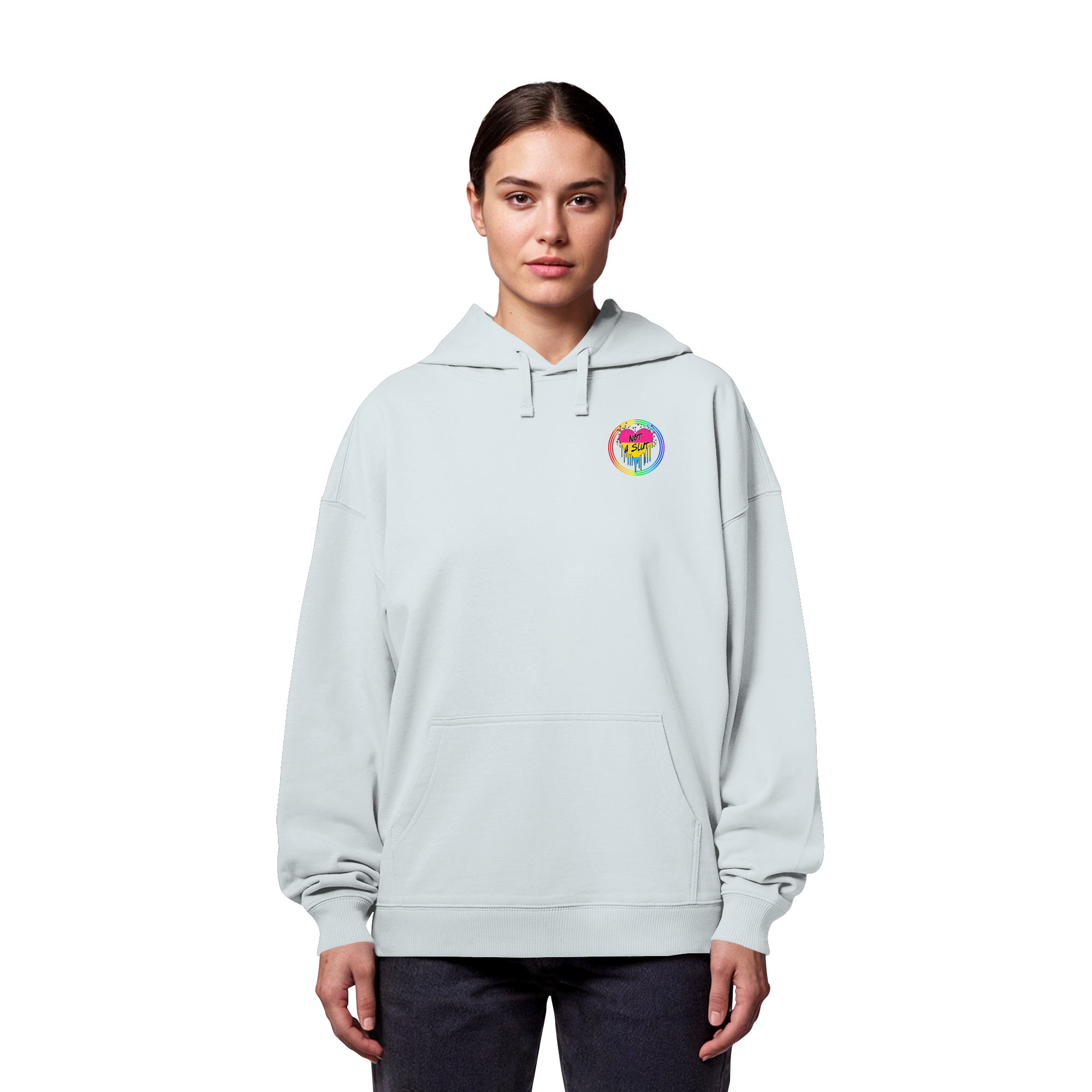 Pansexual Not a Slut "Regenbogenkreis Edition" - Organic Oversize Hoodie