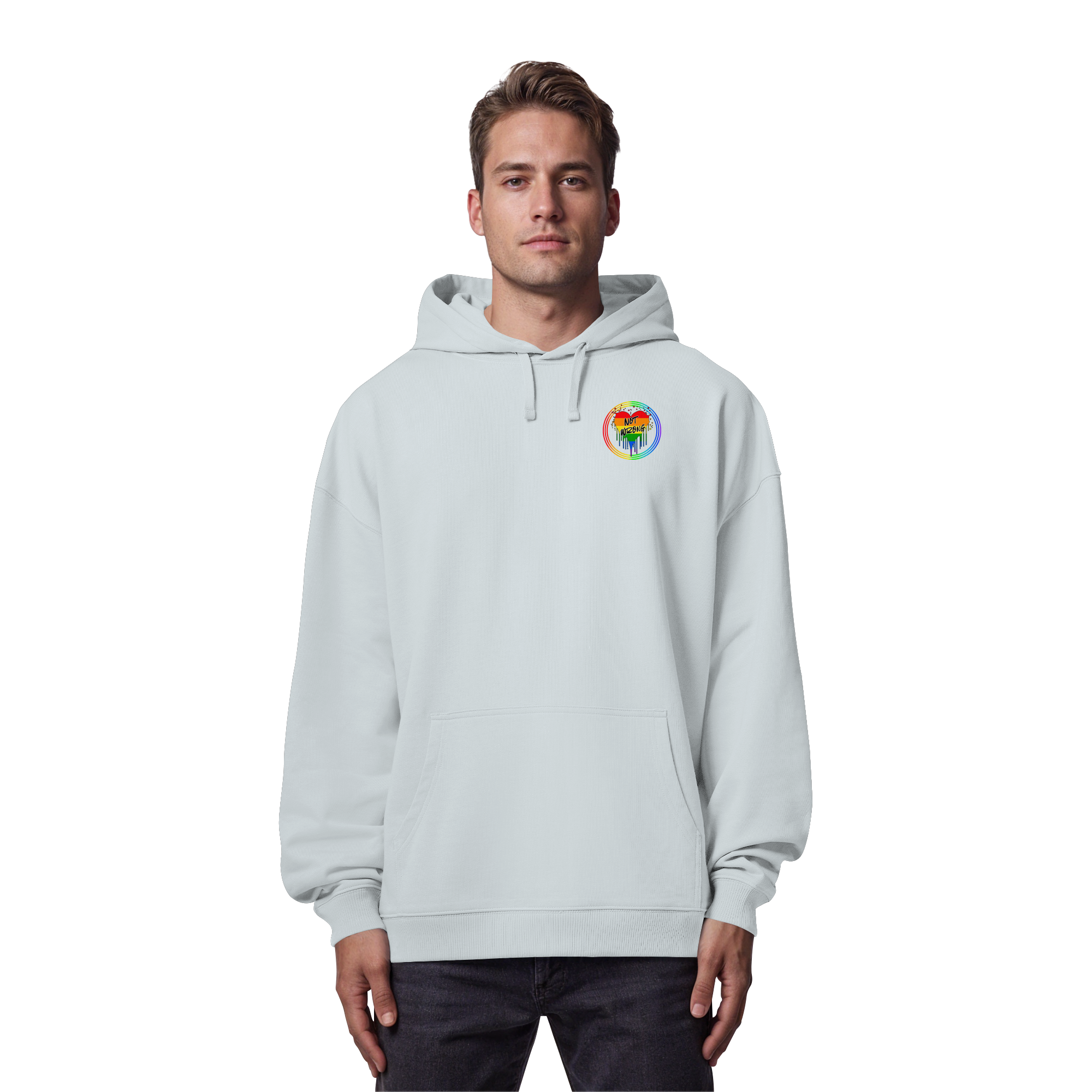 Queer Not Wrong "Regenbogenkreis Edition" - Organic Oversize Hoodie