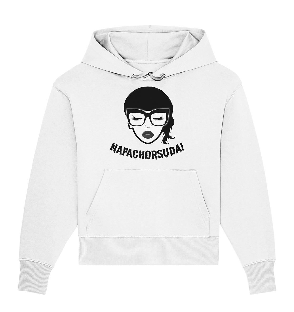 Nafachorsuda! Schwarze Schrift - Organic Oversize Hoodie