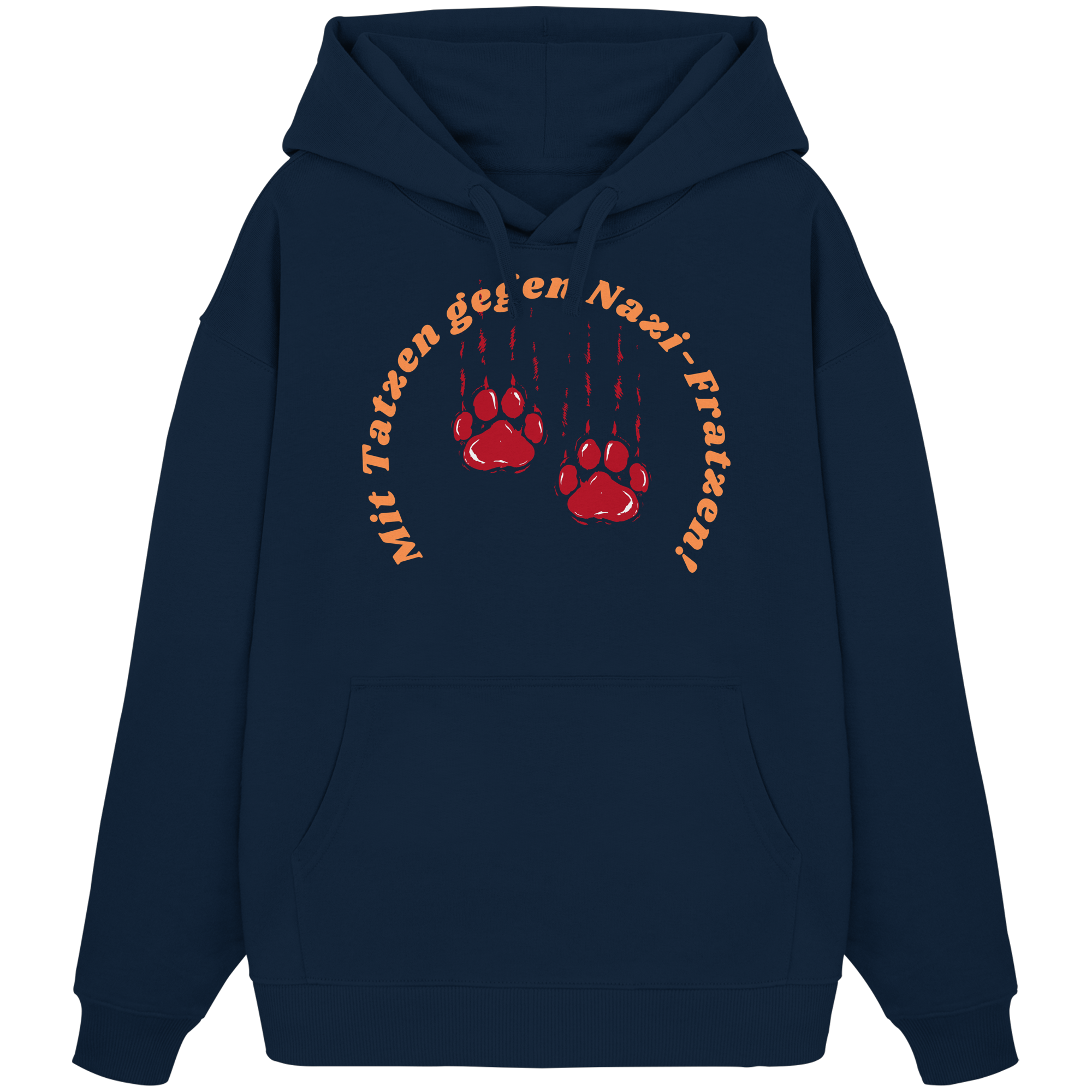 Mit Tatzen gegen Nazi Fratzen - Organic Oversize Hoodie