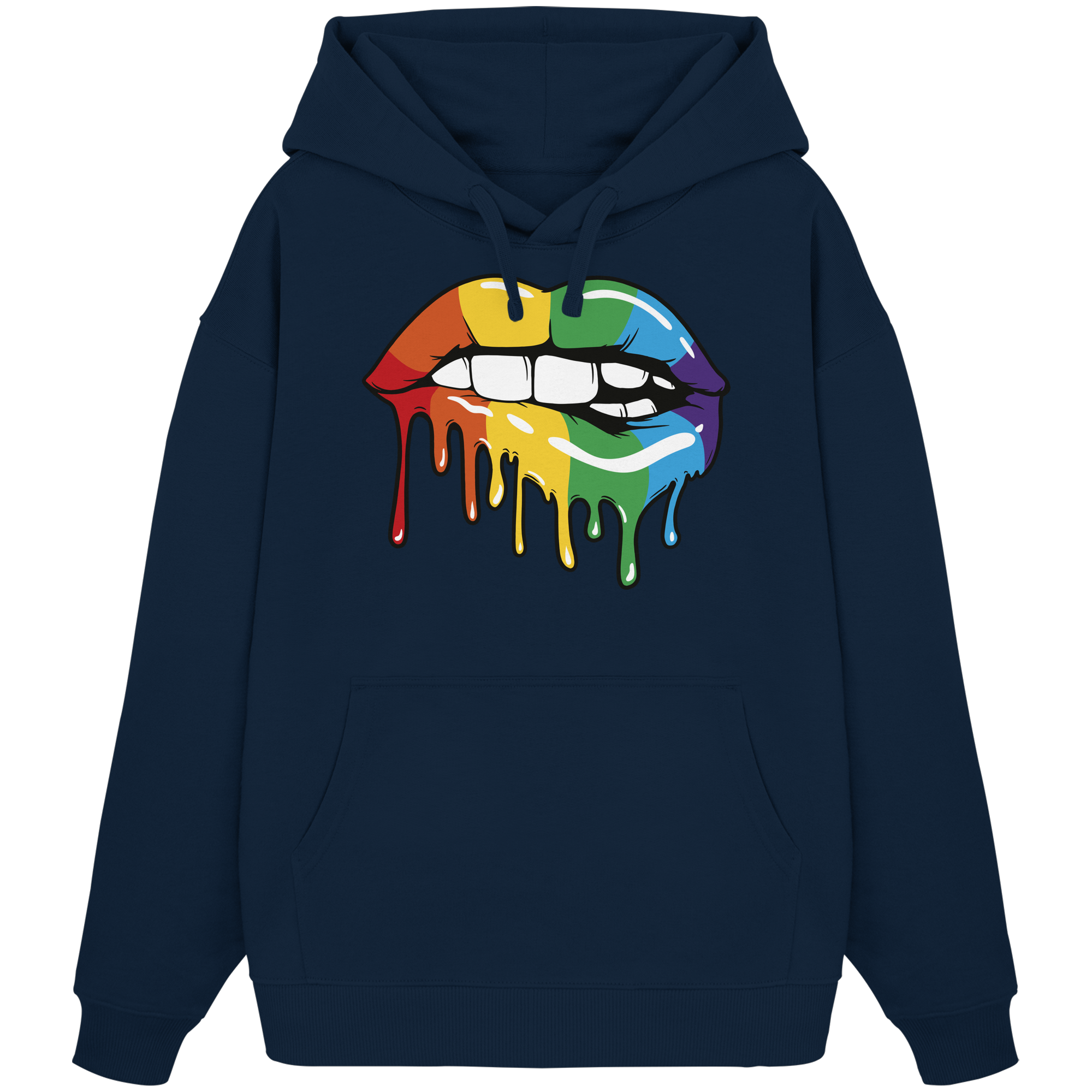 Regenbogen Lippen - Organic Oversize Hoodie