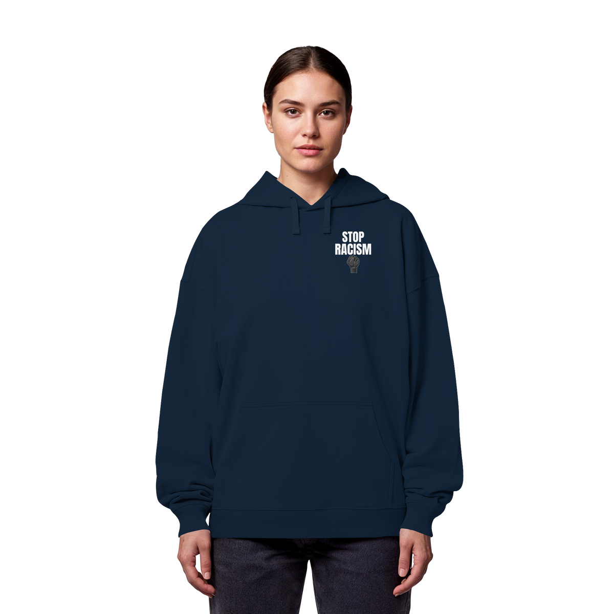 Stop Racism "Raised Fist Edition" - Organic Oversize Hoodie