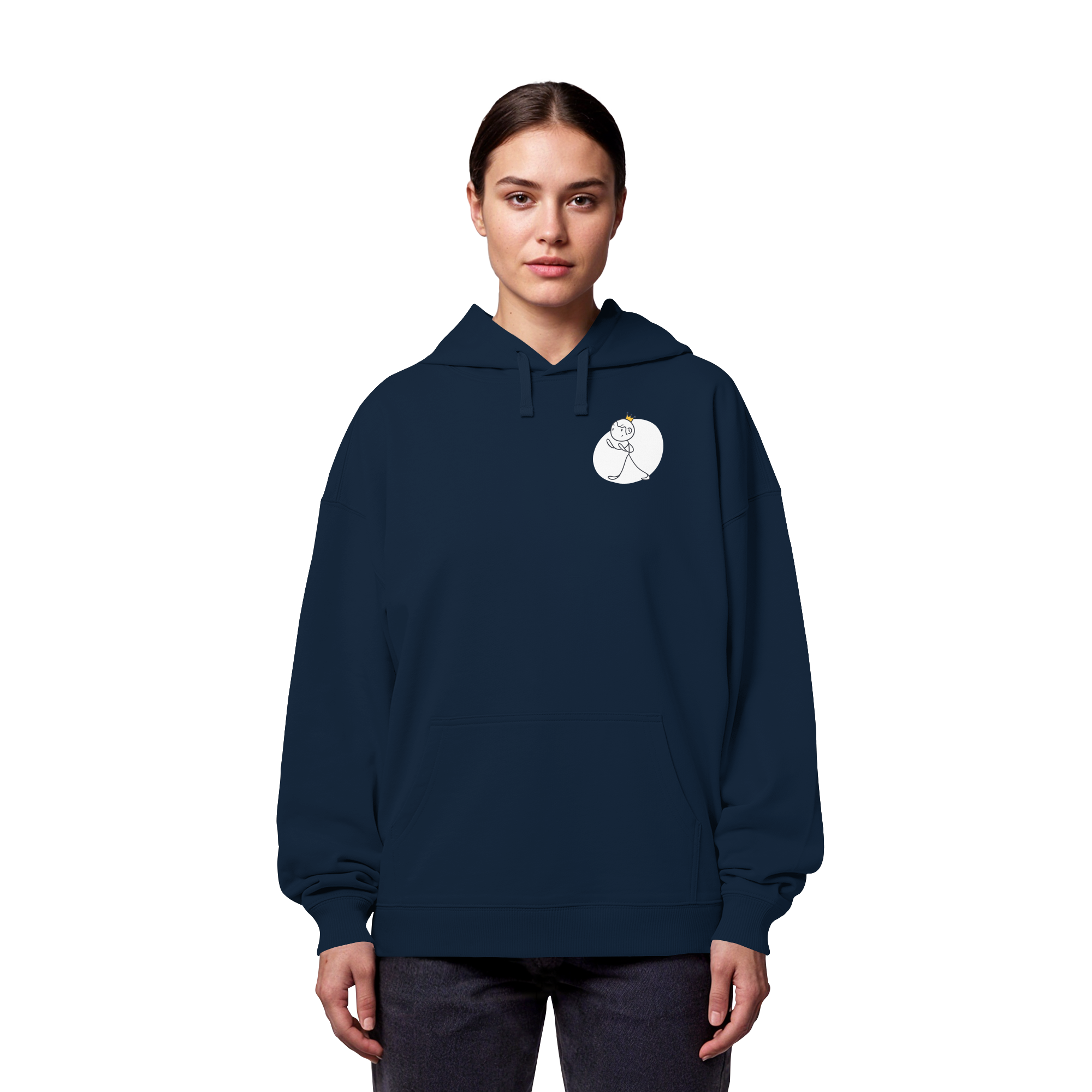 Seelenmännchen "Selbstverteidigung Edition" Brustprint (dunkel) - Organic Oversize Hoodie