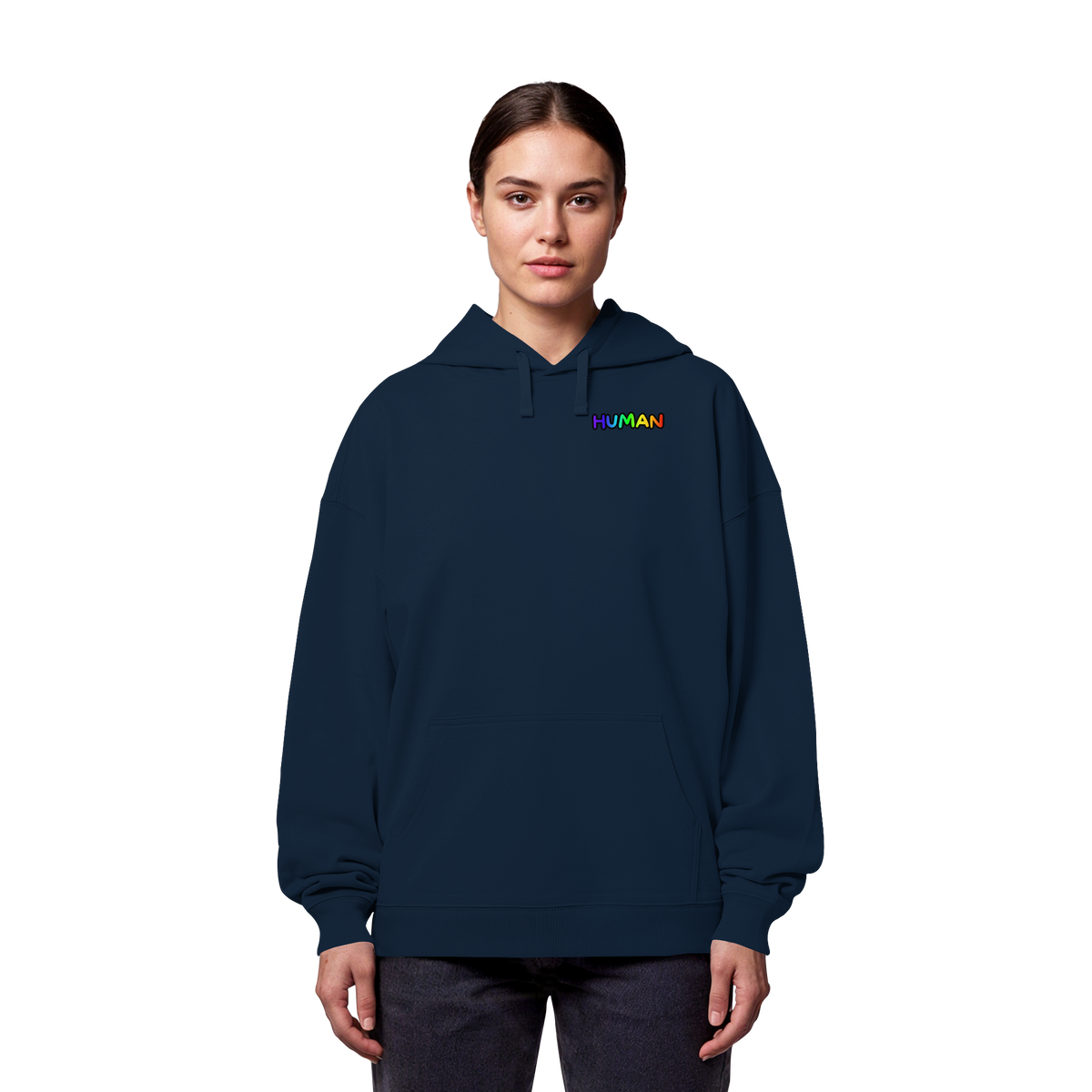 HUMAN in Regenbogen Farben "Bubble Edition" - Organic Oversize Hoodie