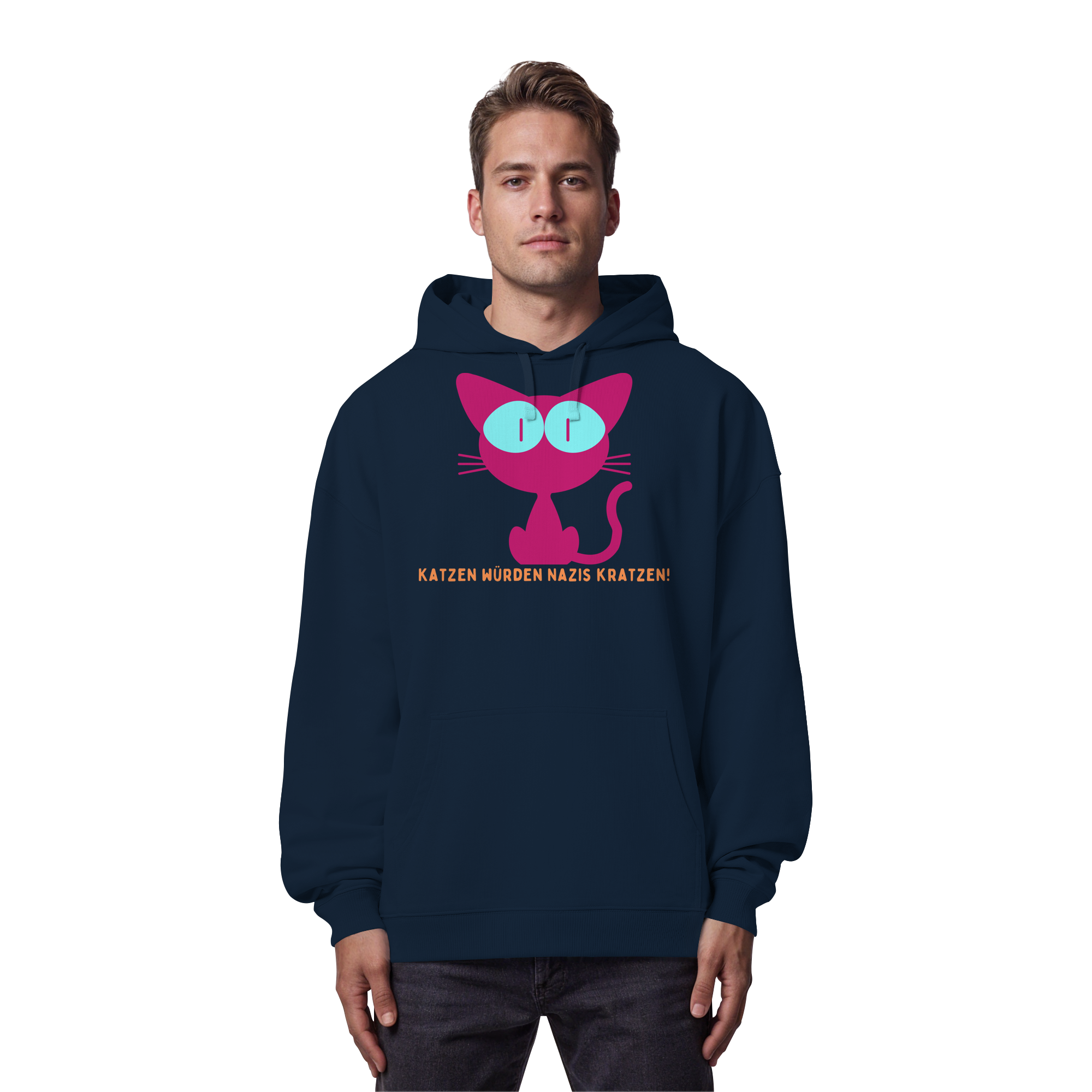 Katzen würden Nazis kratzen - Organic Oversize Hoodie
