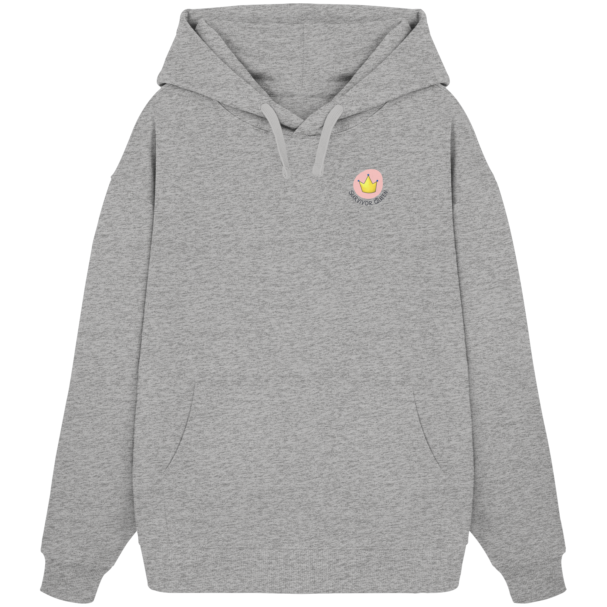 Survivor Queens Logo "Schriftzug Edition" mit Seelenmännchen "Selbstverteidigung Edition" Backprint - Organic Oversize Hoodie