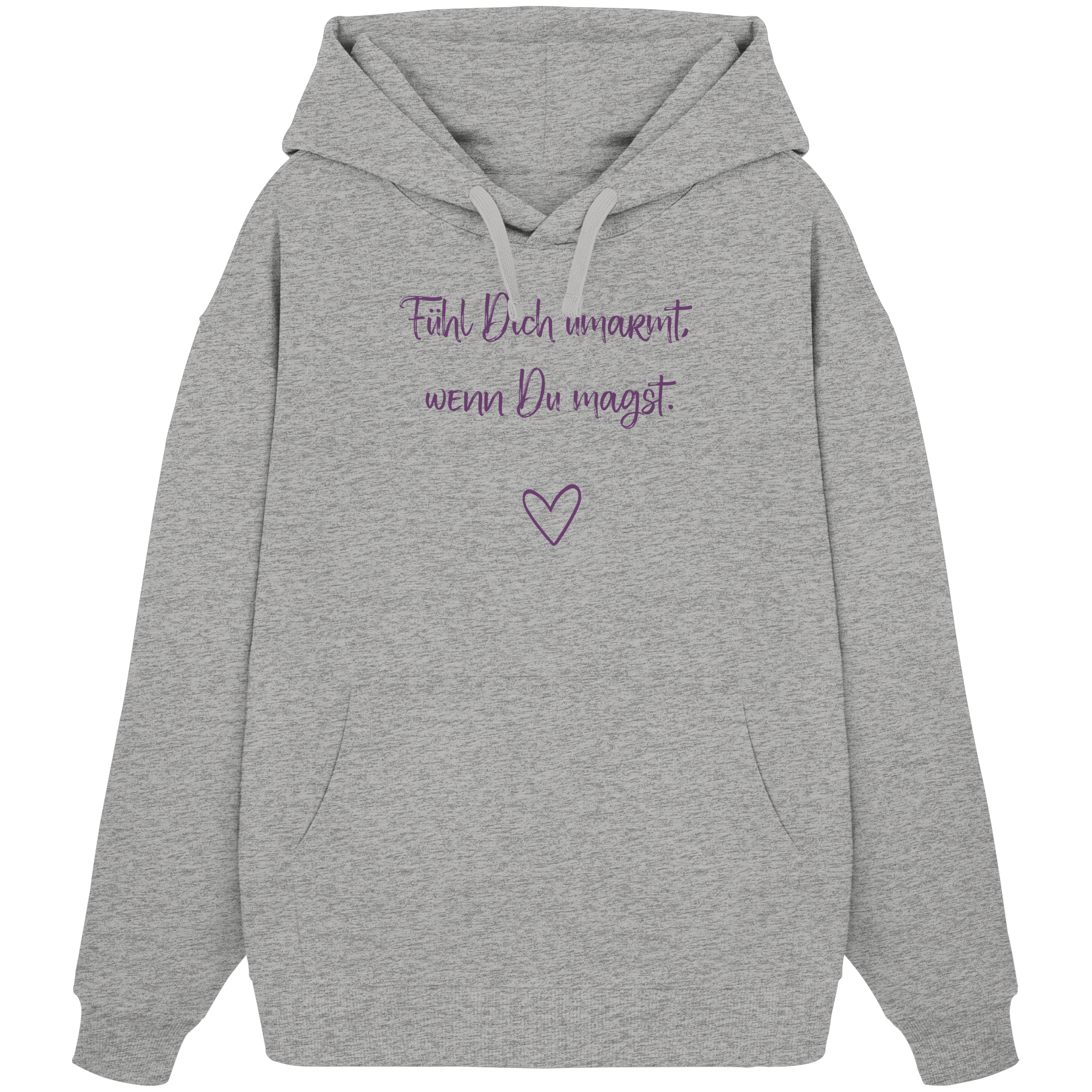 Fühl Dich umarmt, wenn Du magst "Lila Herz Edition" - Organic Oversize Hoodie