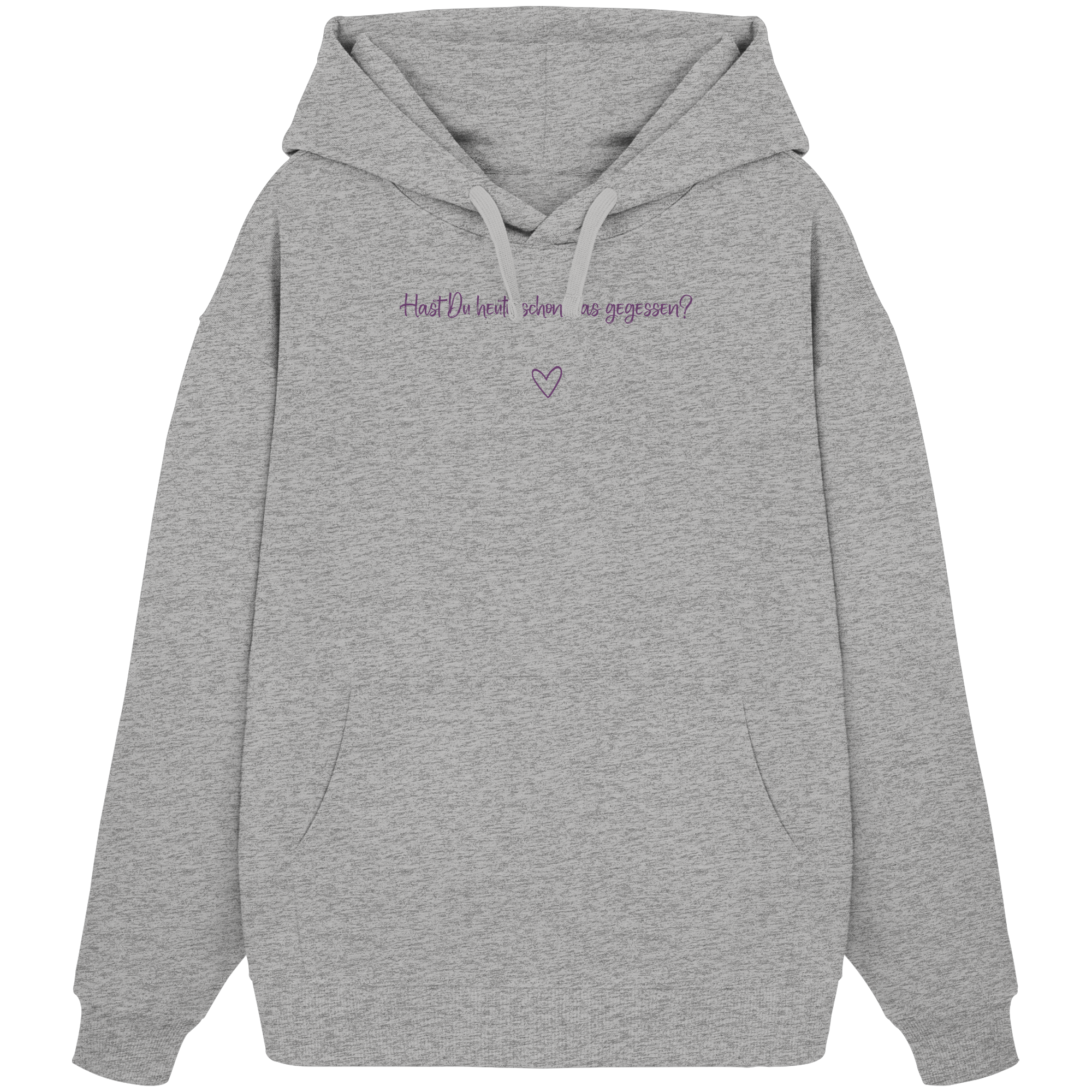 Hast Du heute schon was gegessen? "Lila Herz Edition" - Organic Oversize Hoodie