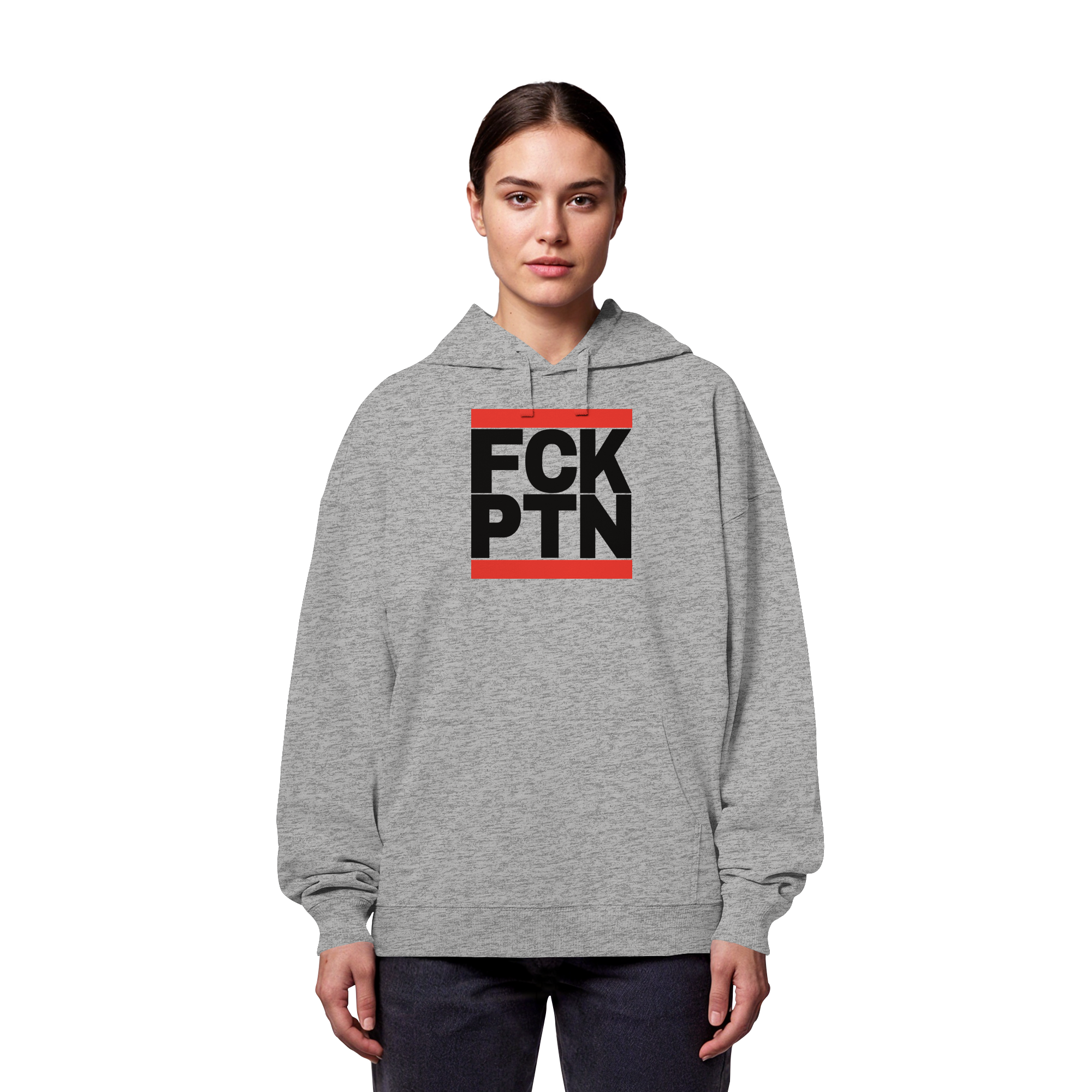 FCK PTN (schwarze Schrift) - Organic Oversize Hoodie