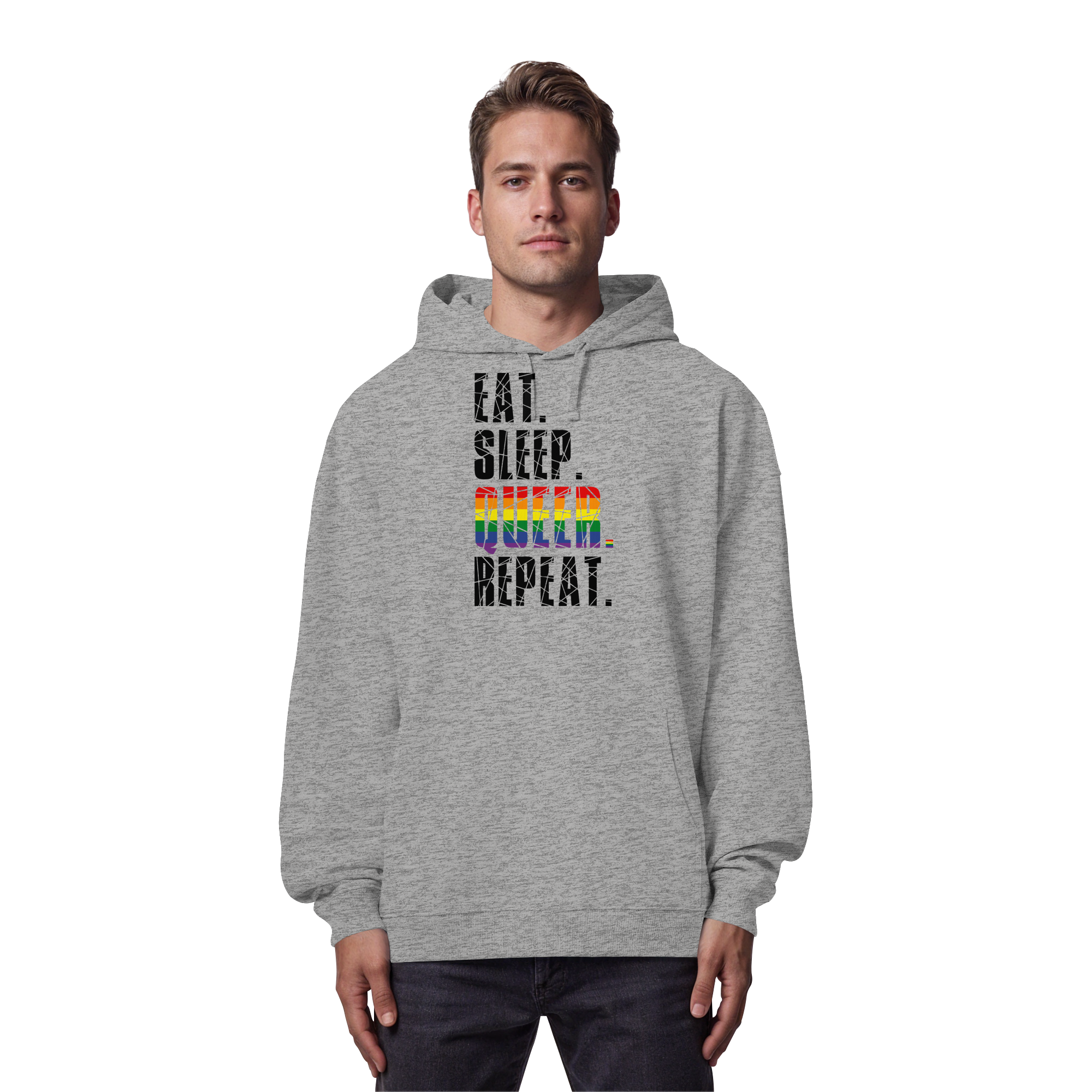 EAT. SLEEP. QUEER. REPEAT. - Organic Oversize Hoodie