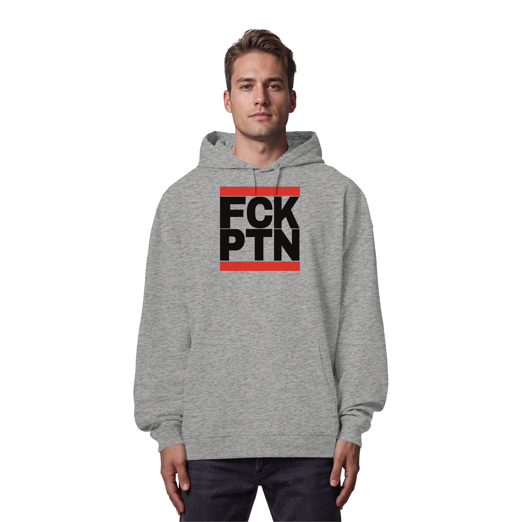 FCK PTN (schwarze Schrift) - Organic Oversize Hoodie
