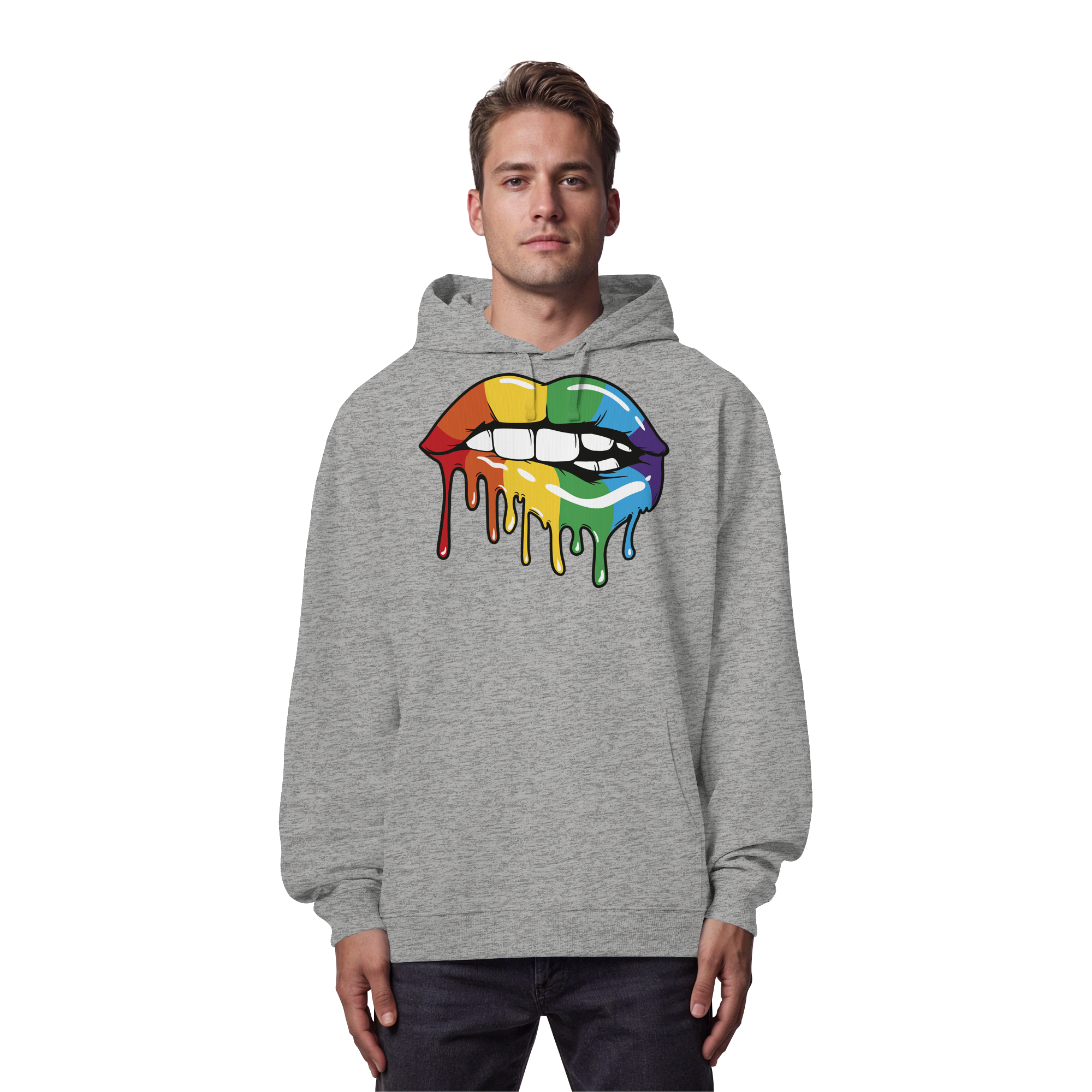 Regenbogen Lippen - Organic Oversize Hoodie