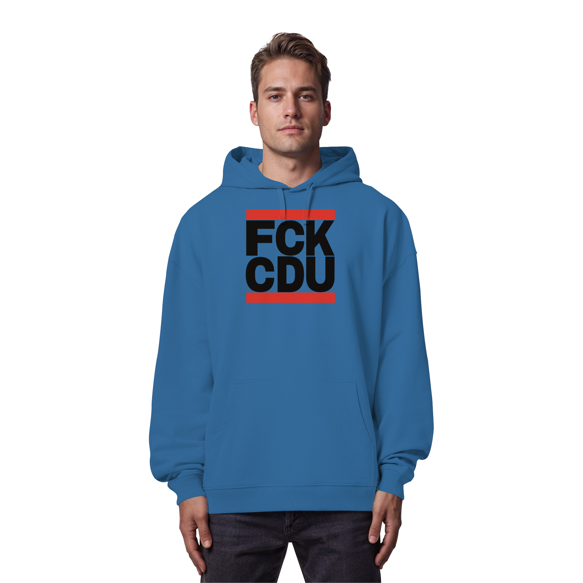 FCK CDU (schwarze Schrift) - Organic Oversize Hoodie