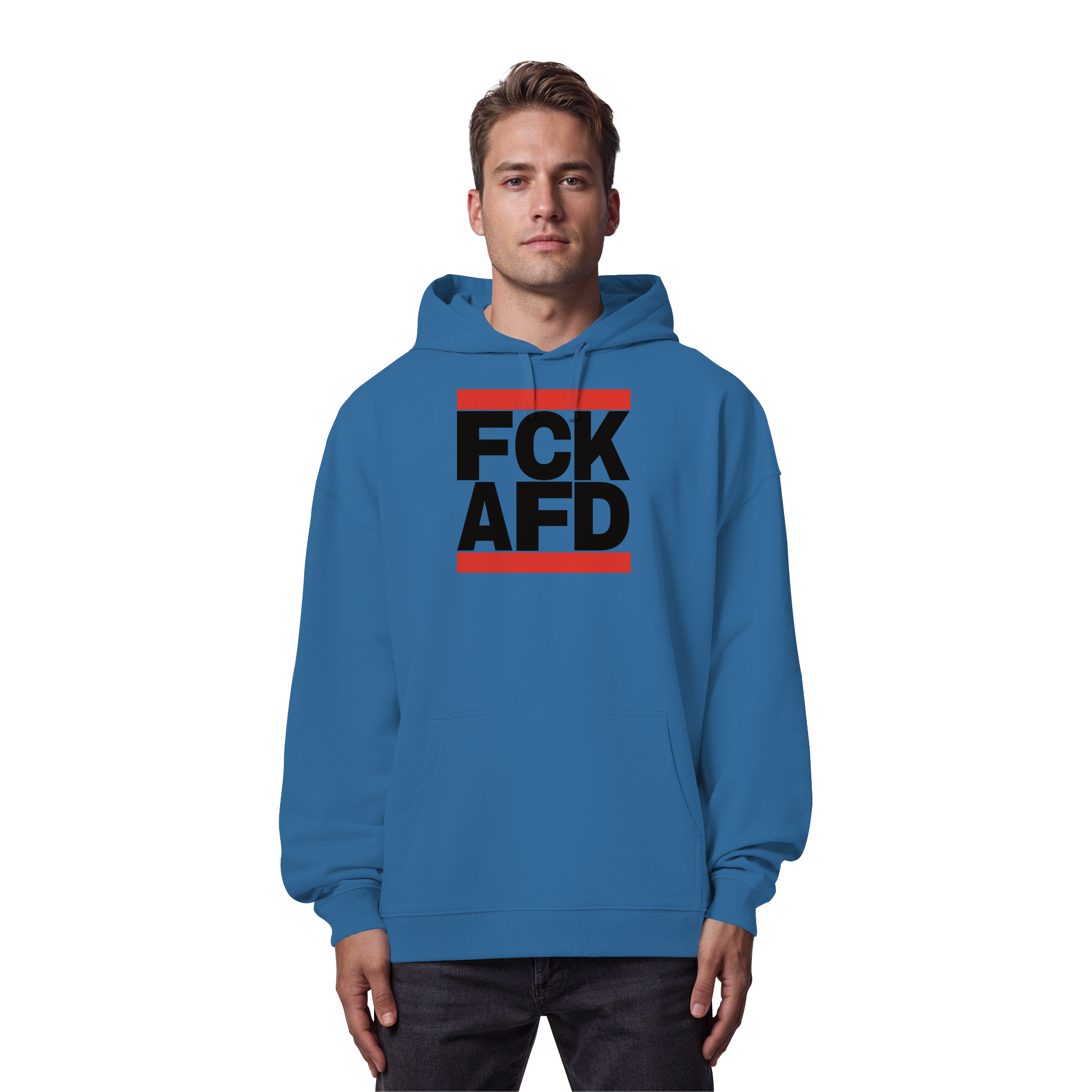 FCK AFD (schwarze Schrift) - Organic Oversize Hoodie