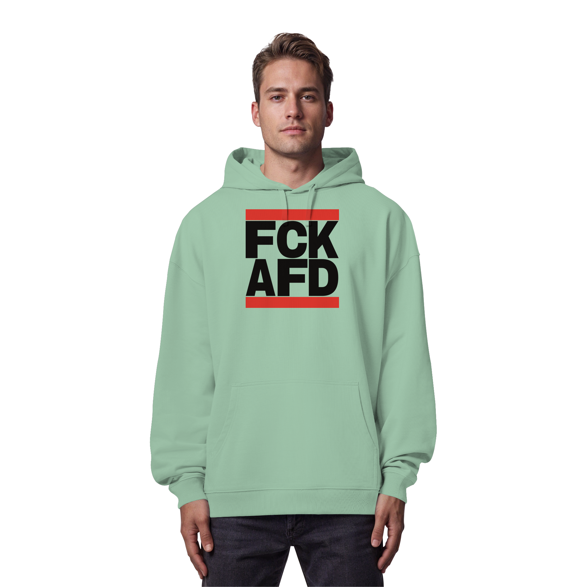 FCK AFD (schwarze Schrift) - Organic Oversize Hoodie