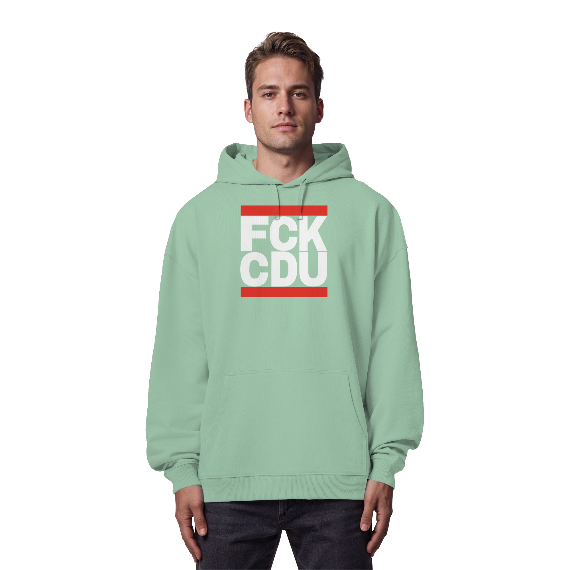 FCK CDU (weiße Schrift) - Organic Oversize Hoodie