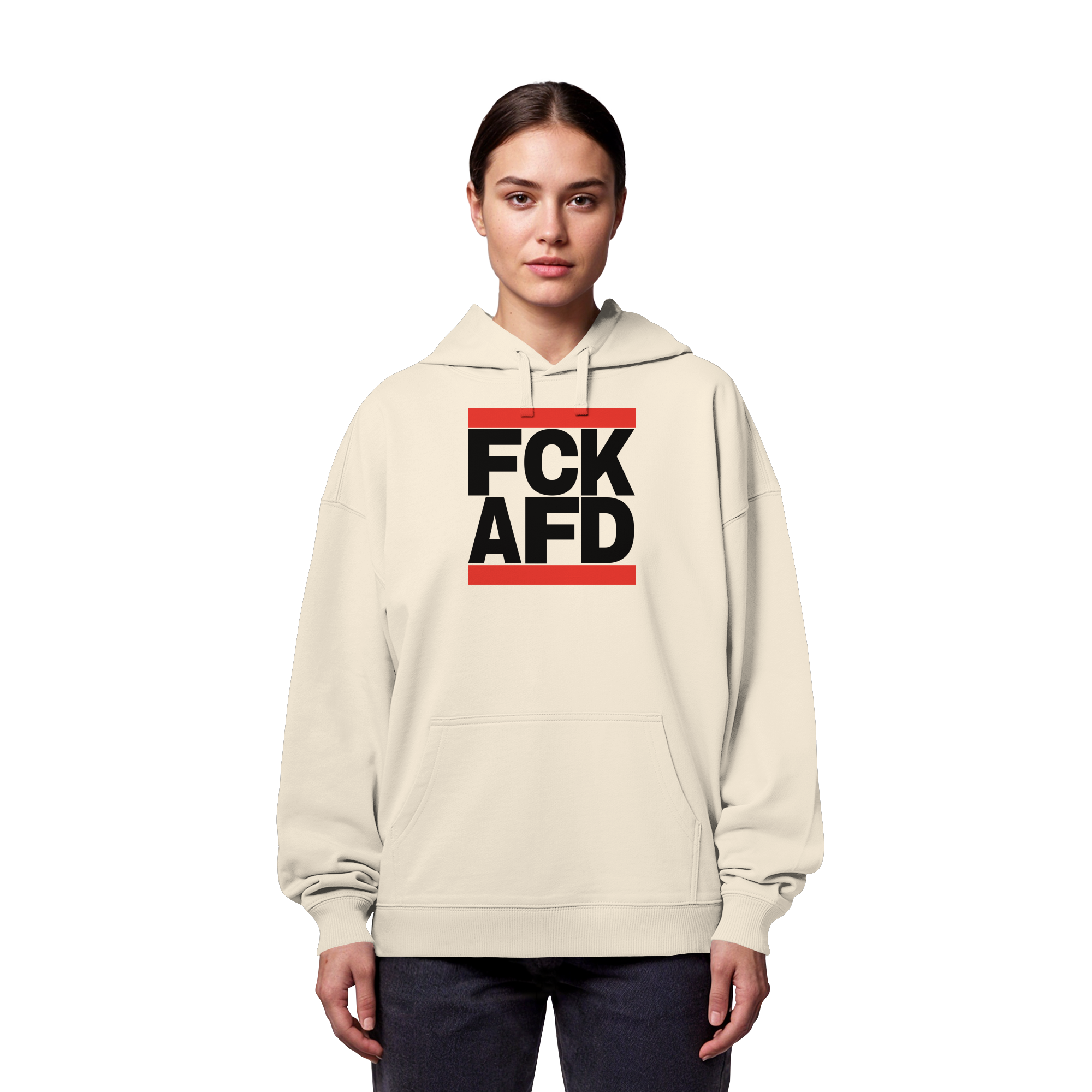 FCK AFD (schwarze Schrift) - Organic Oversize Hoodie