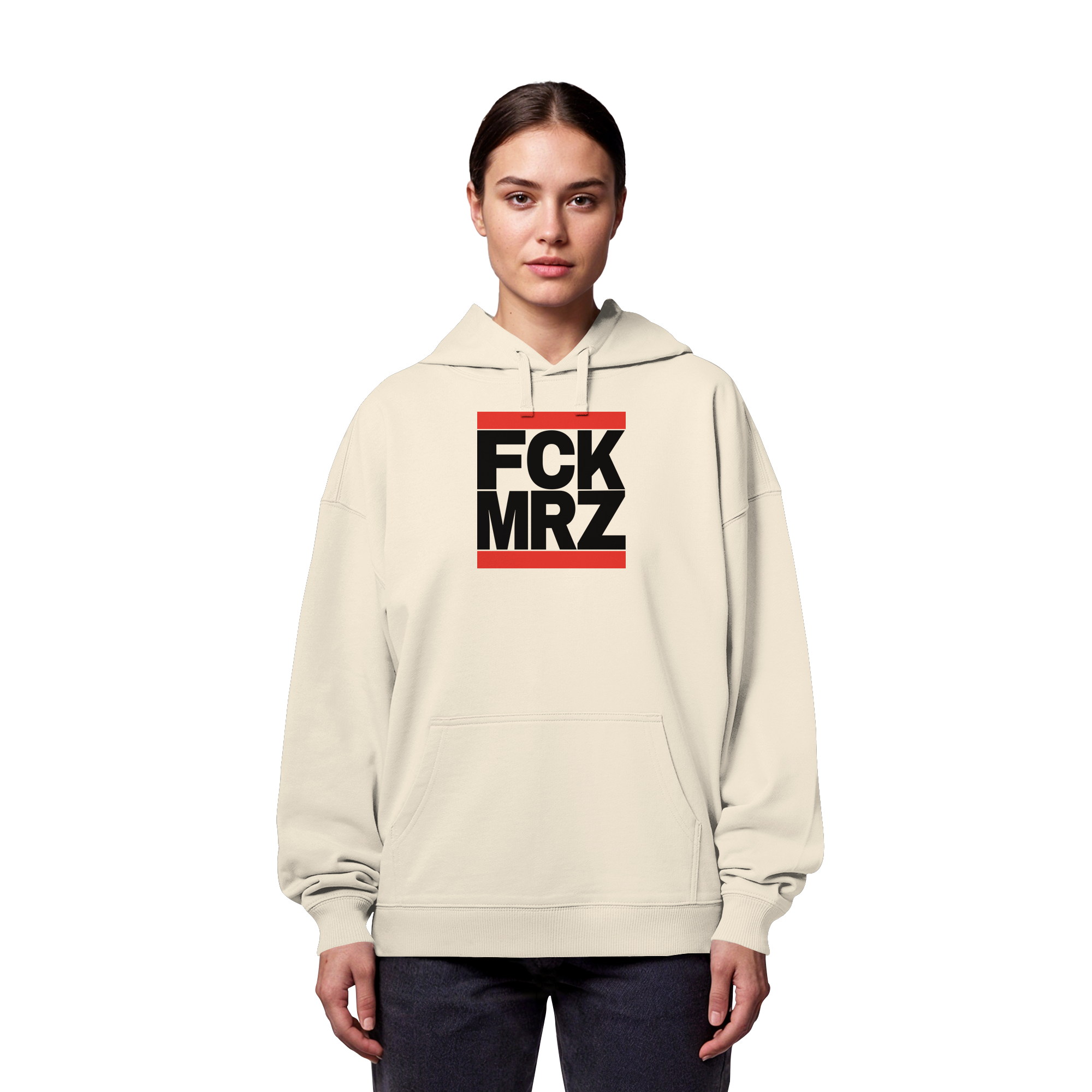 FCK MRZ (schwarze Schrift) - Organic Oversize Hoodie