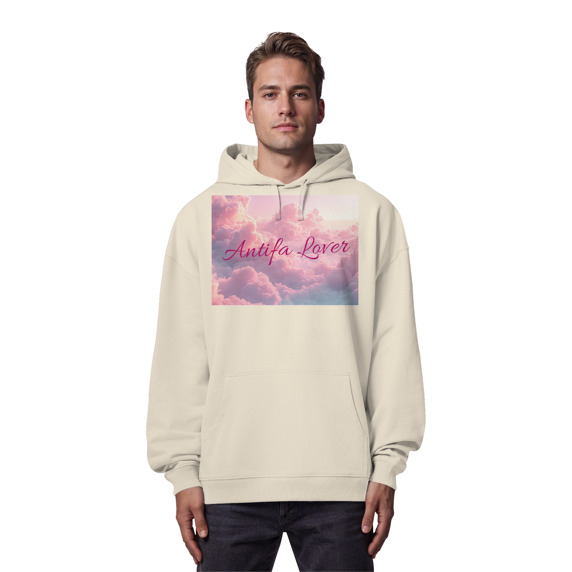 Antifa Lover Backprint - Organic Oversize Hoodie