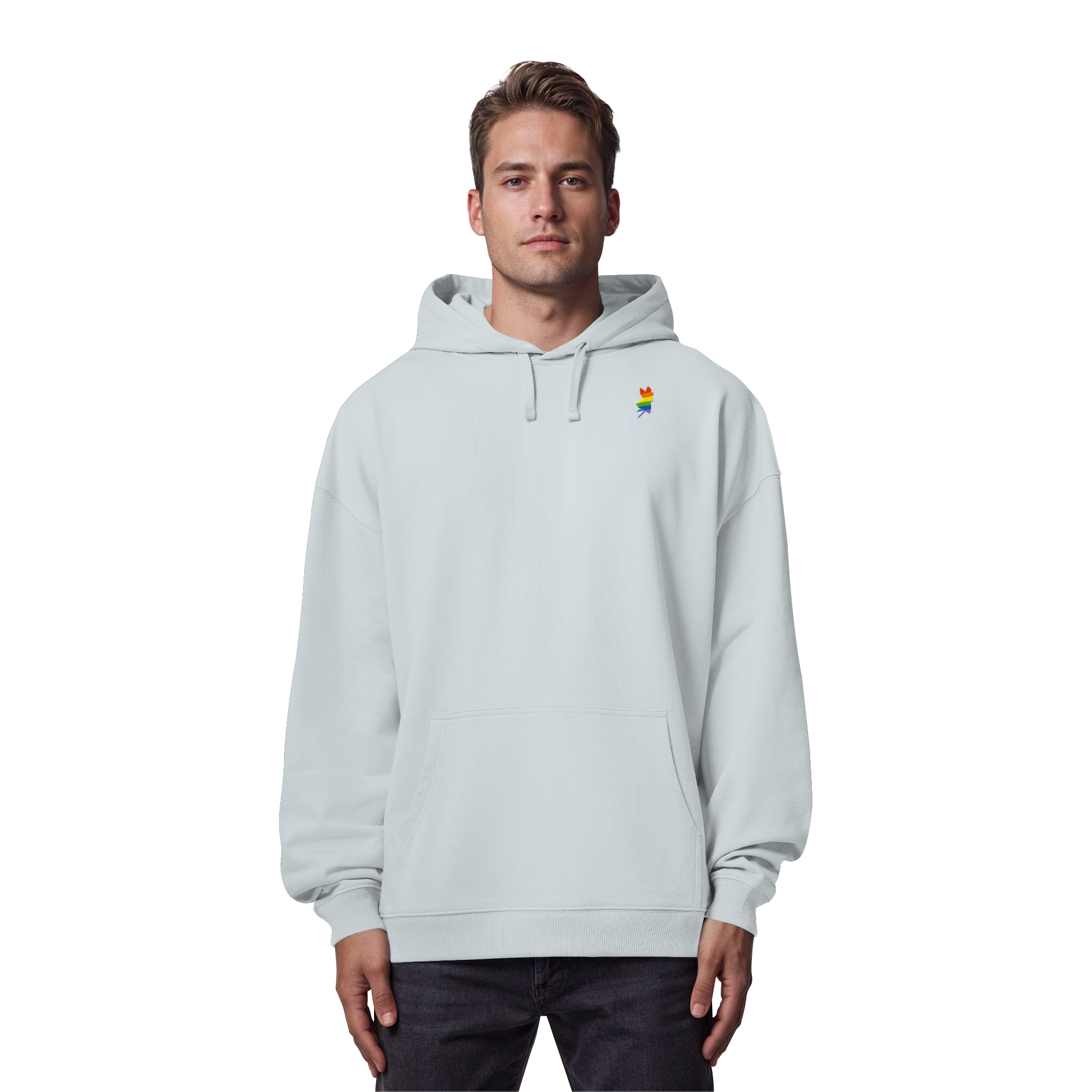 Regenbogen Fee - Organic Oversize Hoodie (Stick)