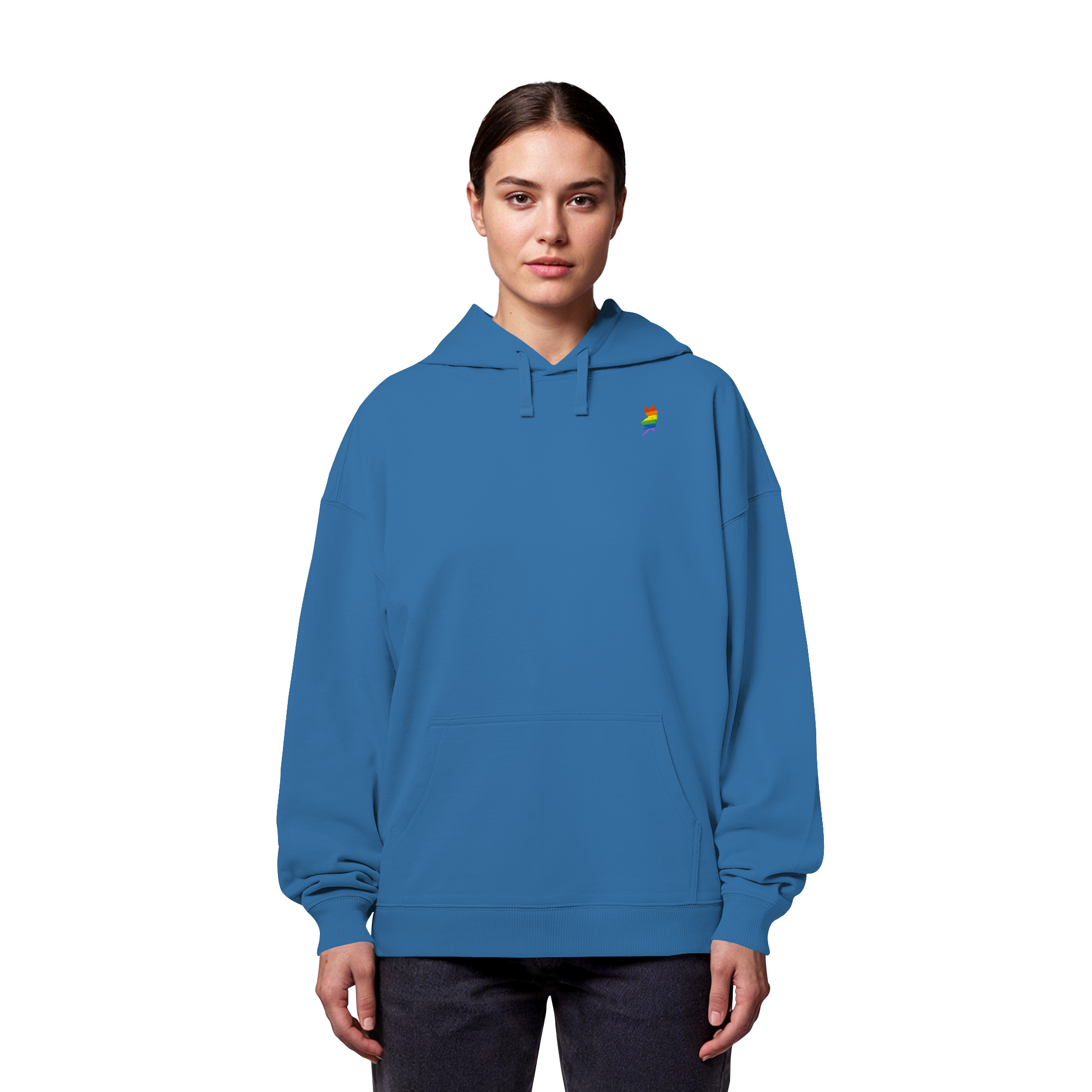 Regenbogen Fee - Organic Oversize Hoodie (Stick)