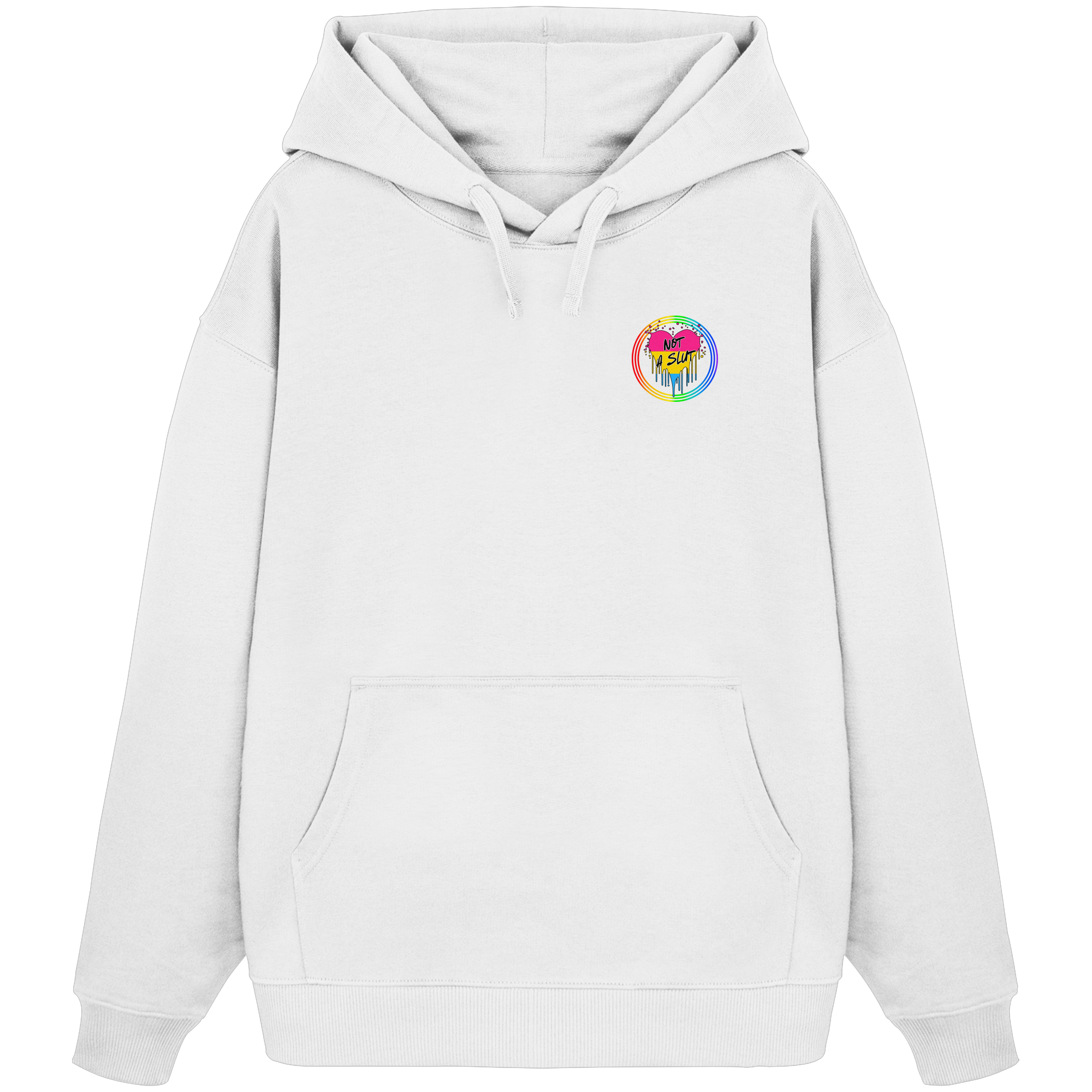 Pansexual Not a Slut "Regenbogenkreis Edition" - Organic Oversize Hoodie